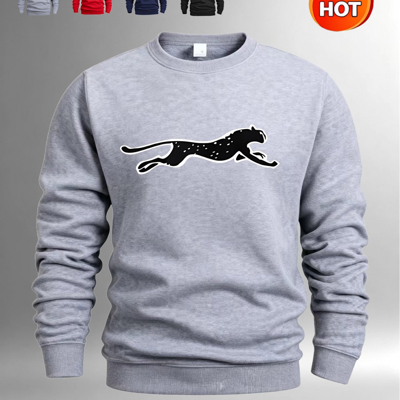 TEMU Men's Loose Fit Comfortable Long Sleeve Crew Neck Sweatshirt With Stylish Print, In Multiple Colors For Autumn/winter
