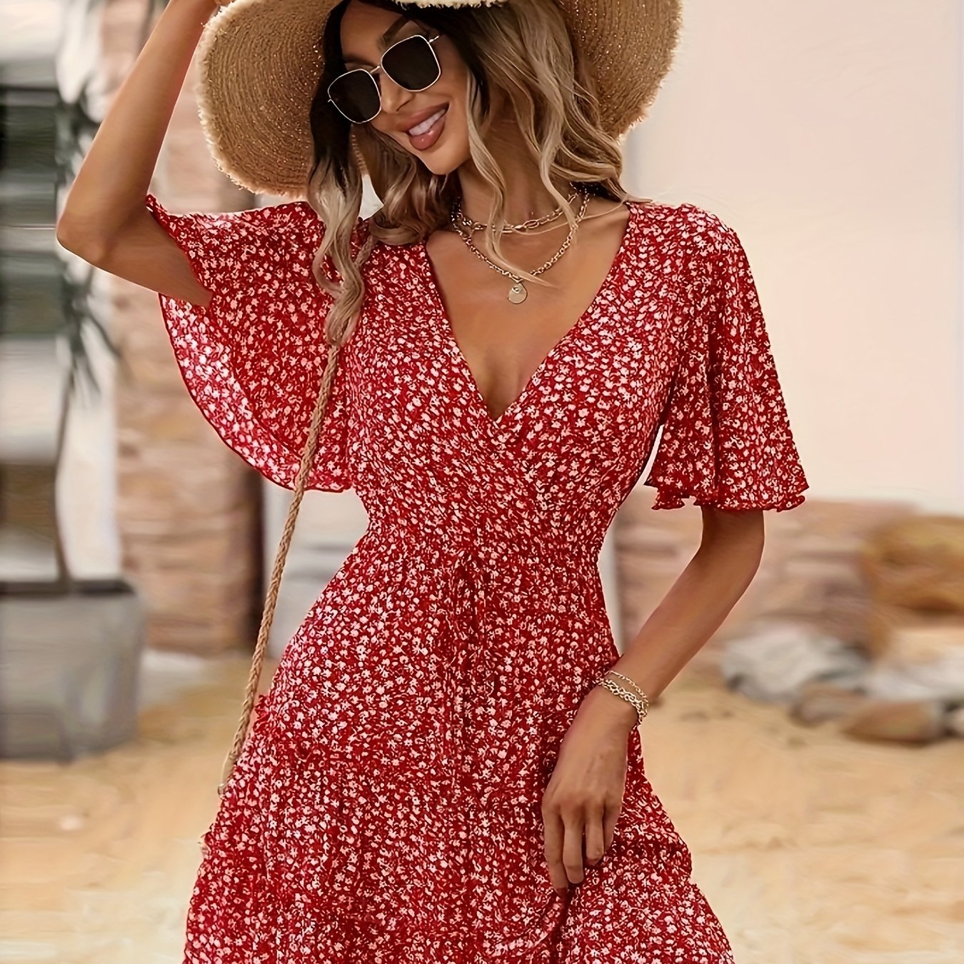 Women's Floral Slim Fit Elegant Dress