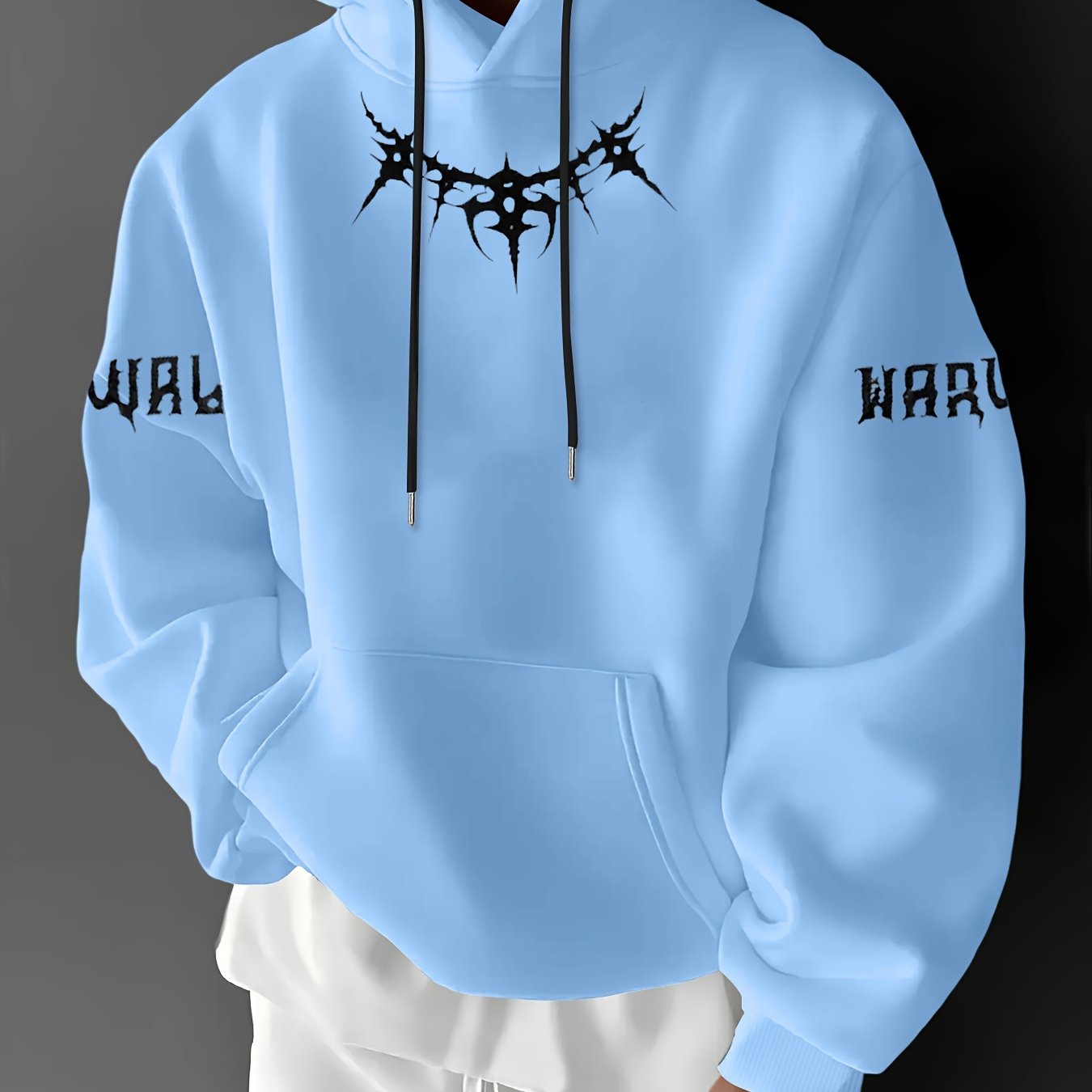 TEMU Sweat à capuche doublé pour homme, automne-hiver, avec imprimé lettres, coupe décontractée et polyvalente, Style Streetwear, , À Capuche