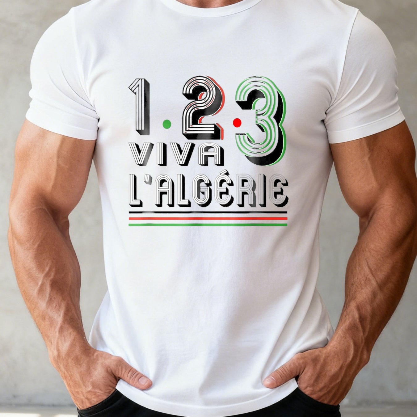 TEMU 123 L'ALGÉRIE T-shirt d'été à manches courtes patriotique
