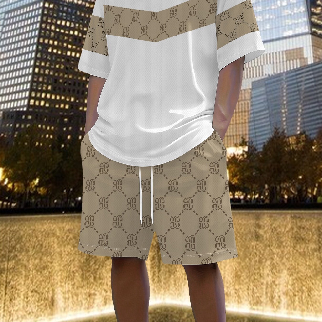 TEMU Men's Summer Short Sleeve Shorts Set