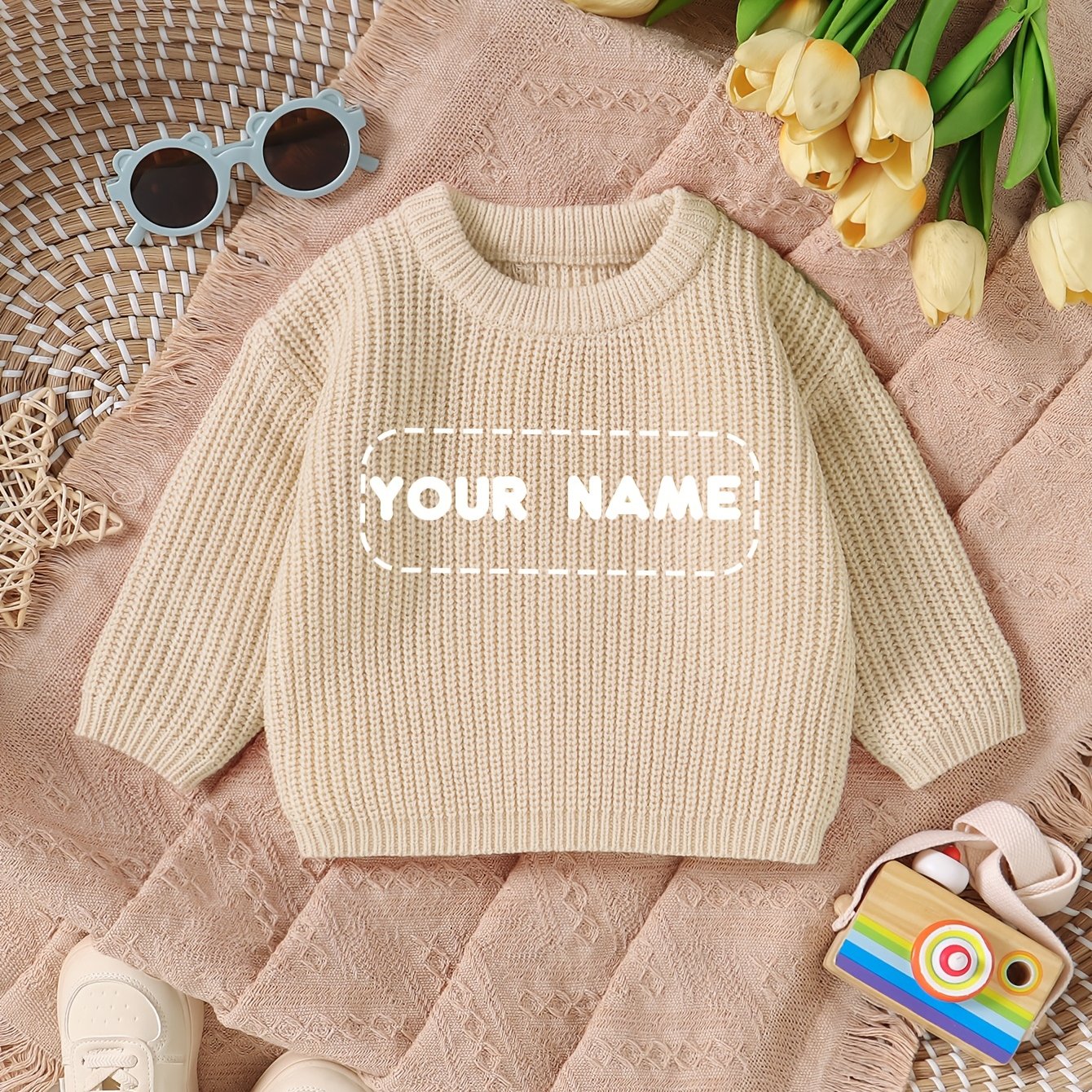 Customized Baby Gift, Hand Embroidered Letter Sweater, Newborn/toddler Necessities