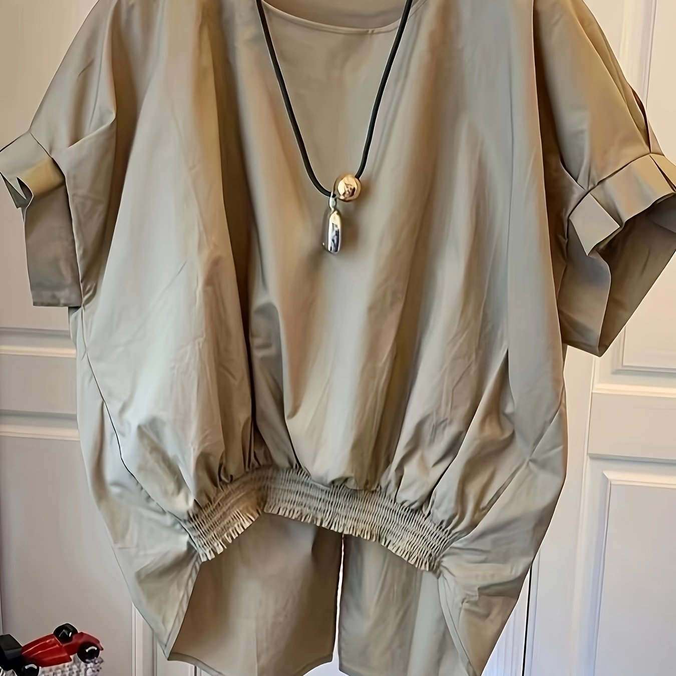 E-shop Damen Sommer Locker Lässig Geteilt Schmetterling Knoten Pullover Schick Kurzarm Shirt Top