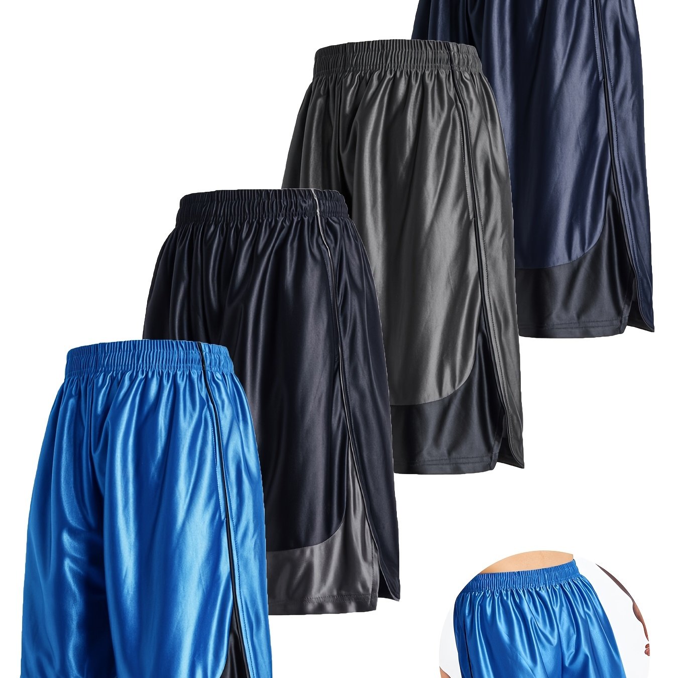TEMU 4pcs Summer Men's Outdoor Sports Basketball Pants, Loose And Comfortable, Moisture Wicking, Outdoor Running And Fitness Quick Drying Training