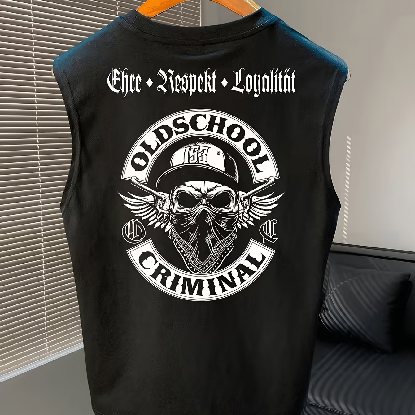 TEMU Relaxed And Comfortable Men's Sleeveless Vest, Printed Top, Lightweight Polyester Fiber, Crew Neck Design, Loose Fit, An For Summer, Vacation,