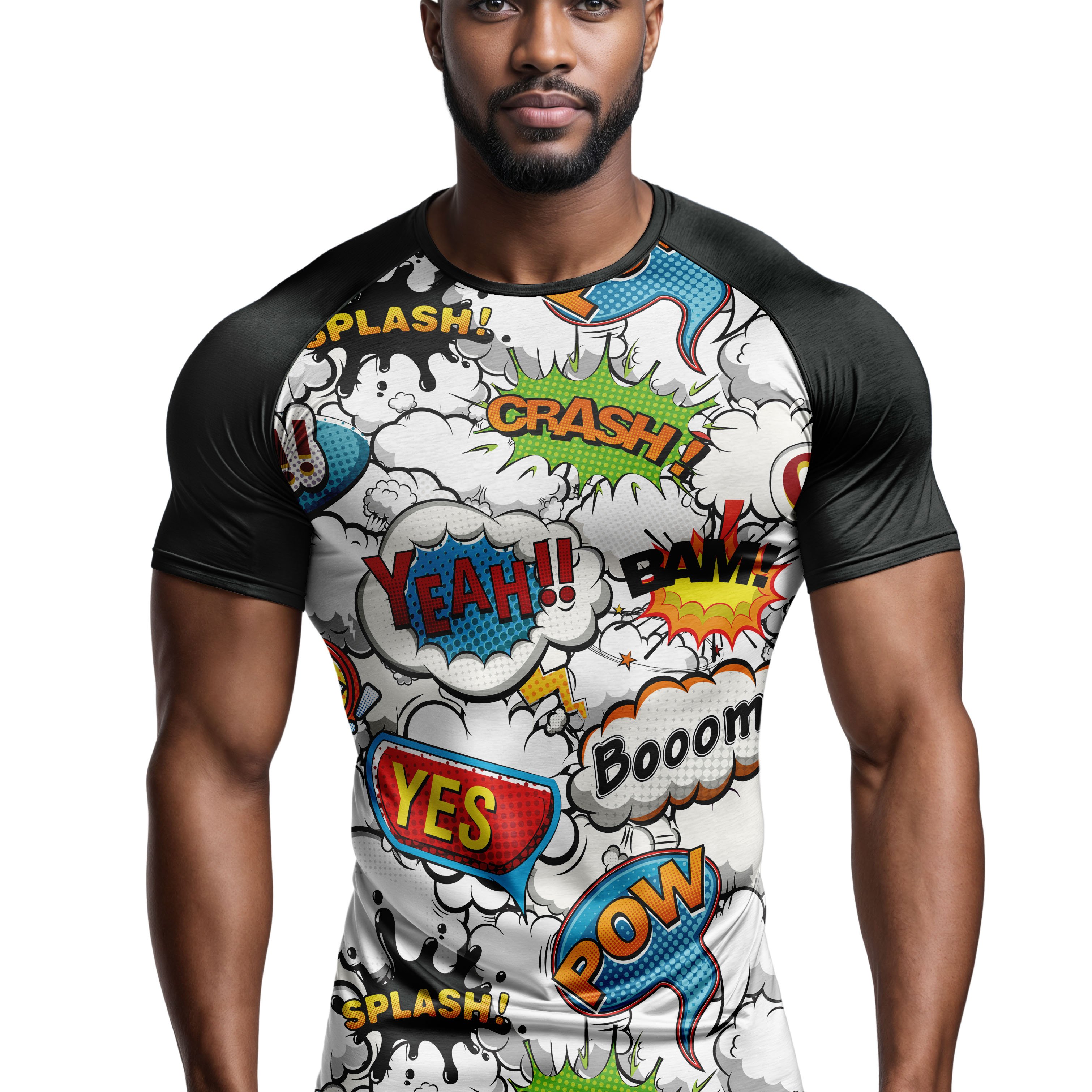 TEMU Camiseta de Compresión de Manga Corta con Estampado 3D de de de Cómic para Hombres, Ropa Deportiva de Rendimiento con Gráficos para Gimnasio