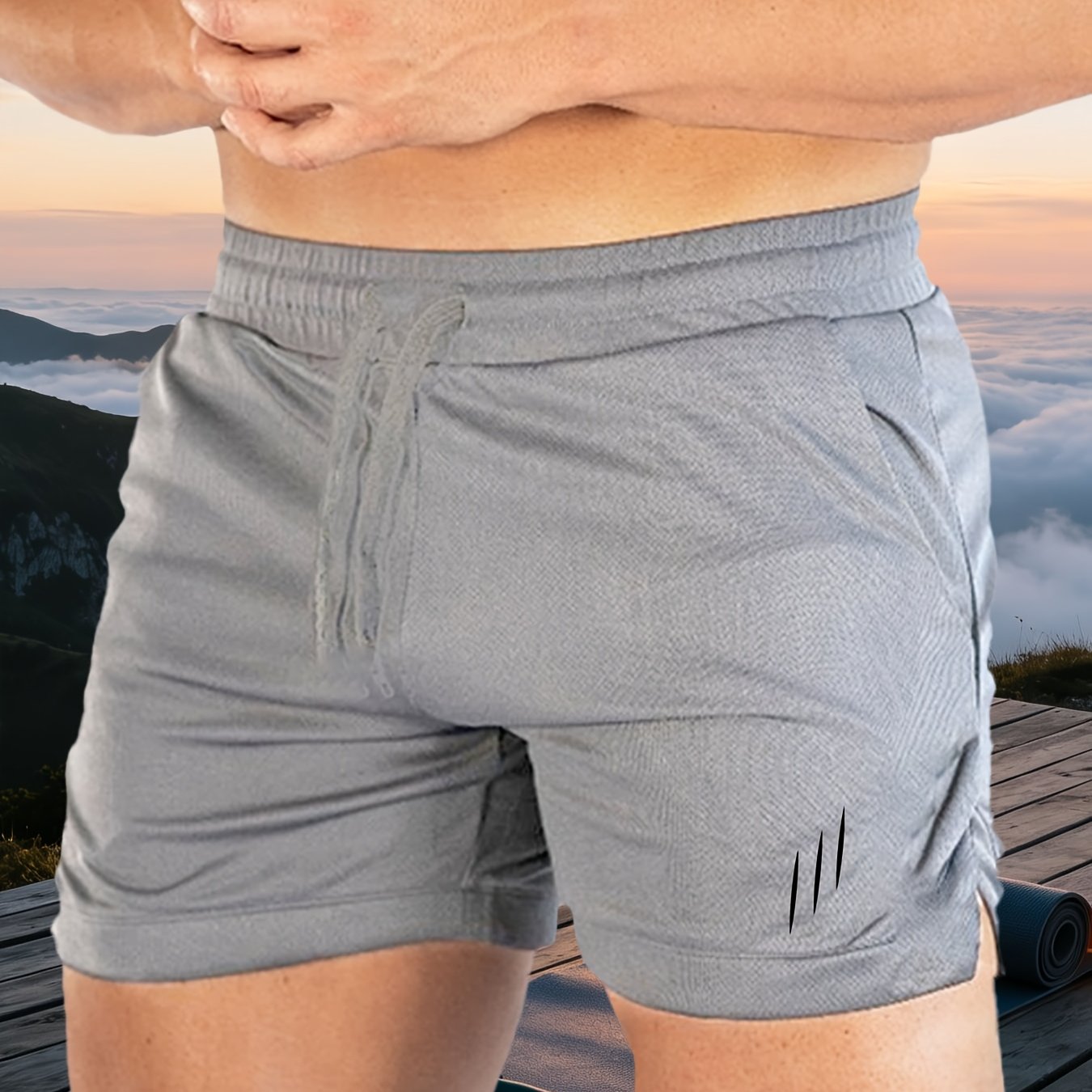 TEMU Men'-layer Mesh Sports Shorts, Breathable And Quick-drying To Prevent Sweatiness, Allowing For Of Movement, Suitable For All Activities, A