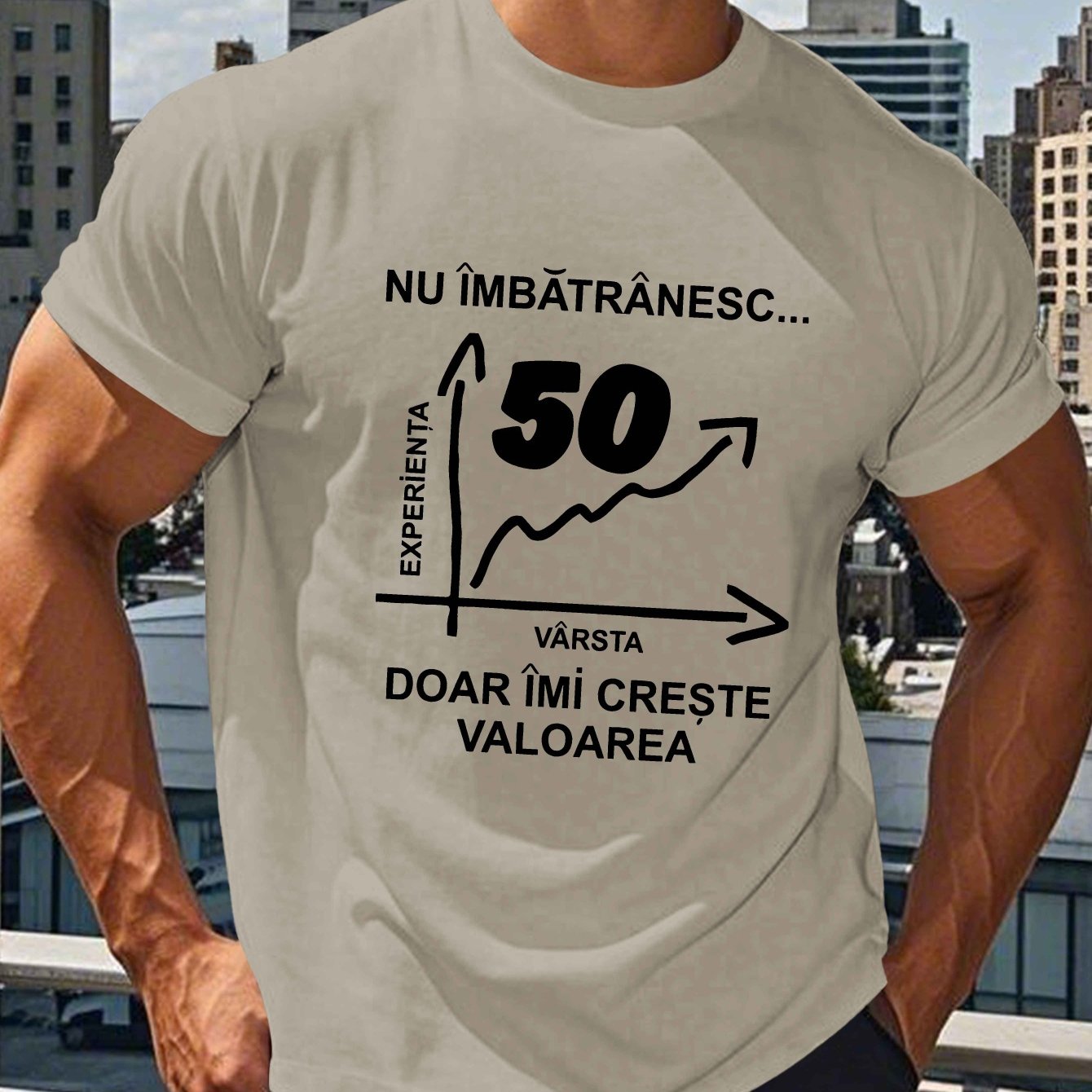 TEMU Romanian 50th Birthday Men's Short Sleeve T-shirt Summer T-shirt Top