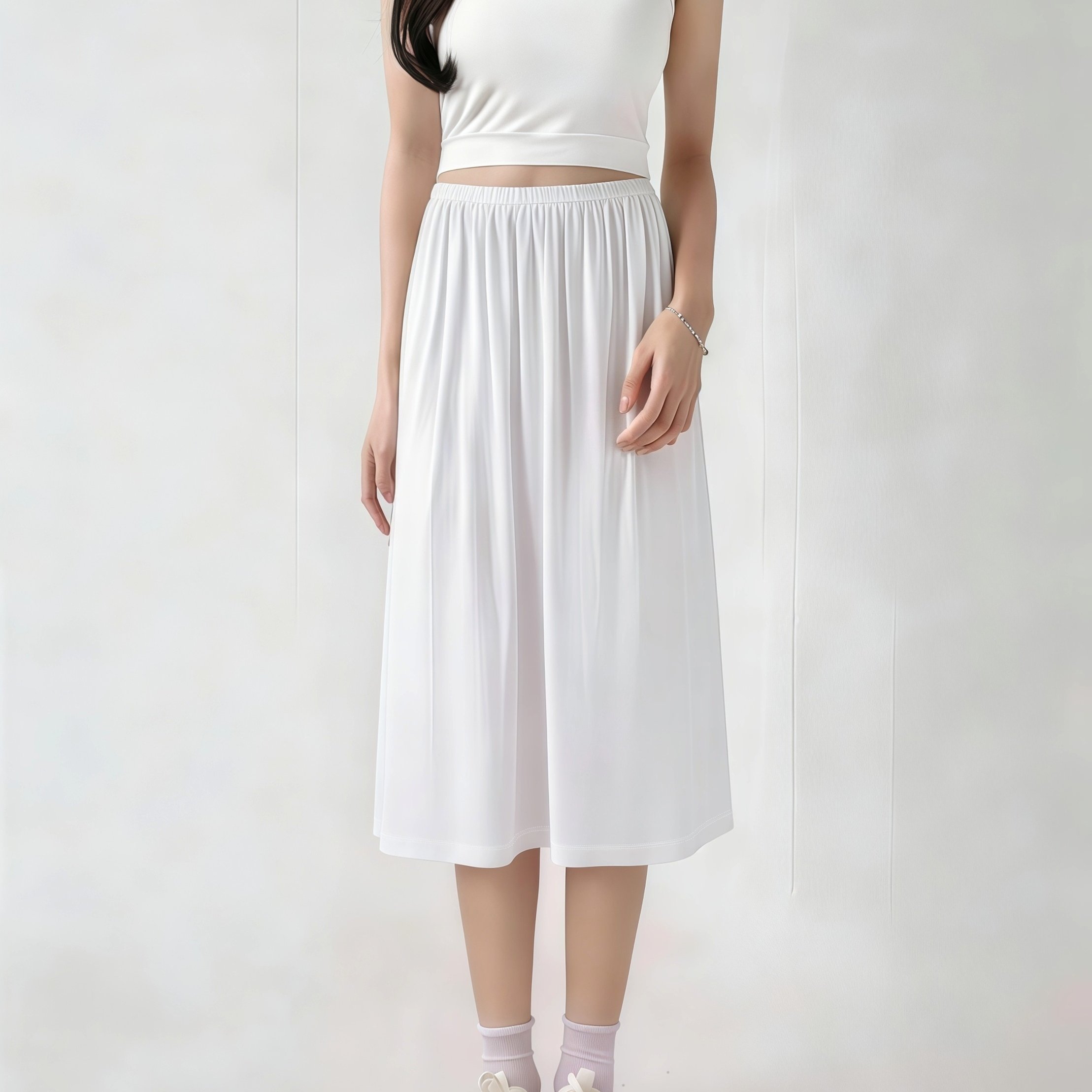 Image of 1pc Versatile Soft Midi Skirt Used As A Base Petticoat To Prevent , Cover Hips And Look Slimmer. Dopamine Y2k Spicy Must-have, Suitable For Daily Vacation Travel Dating Party Wedding Banquet Wear