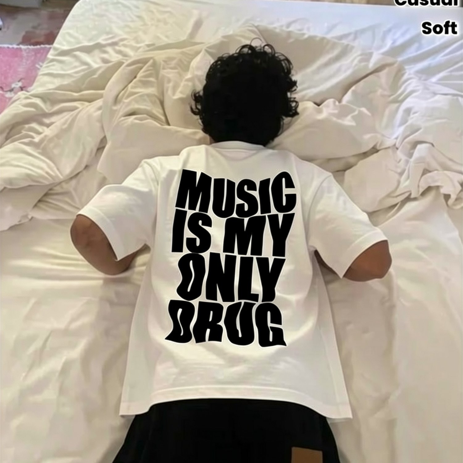 Unisex Graphic T-shirt With " My Spiritual Nourishment" Text Background With White Letters. Round Neck, Style And Harajuku Aesthetic, Made From Soft And Breathable Material