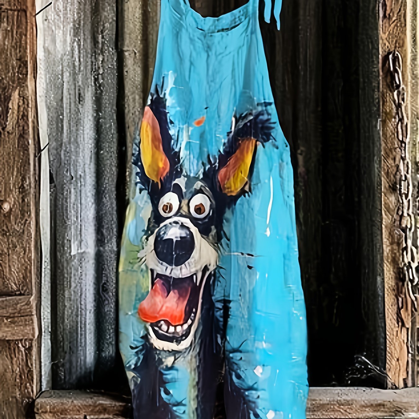 Fashion Cartoon Dog Head Overalls - 0315
