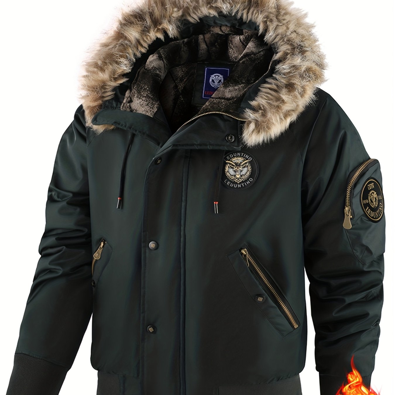 Men\u0027S Winter Zipper Pocket Casual Fleece Jack...