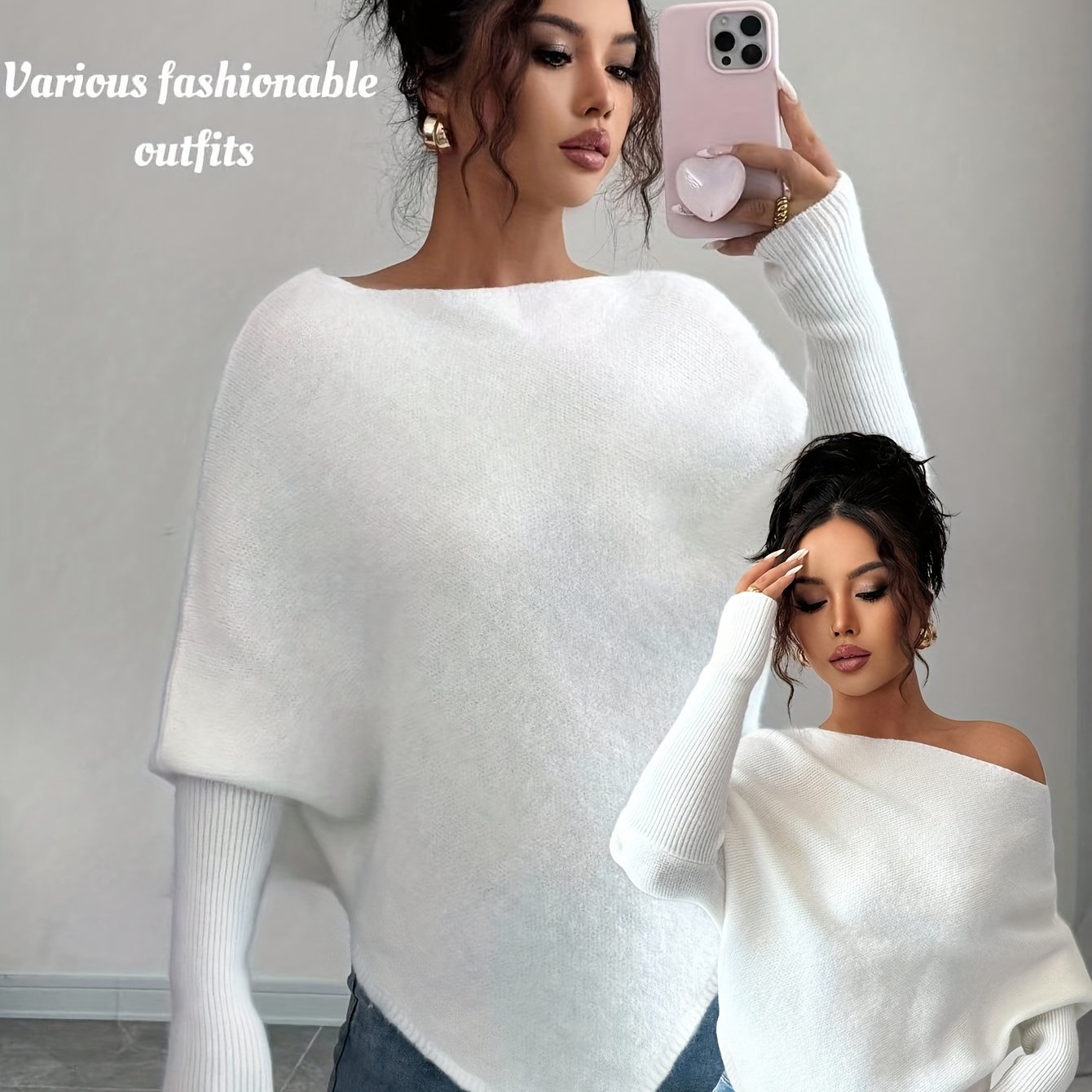 Needle Top, Chic Versatile Party Pullover Sweater, Fall Winter Clothes For Women
