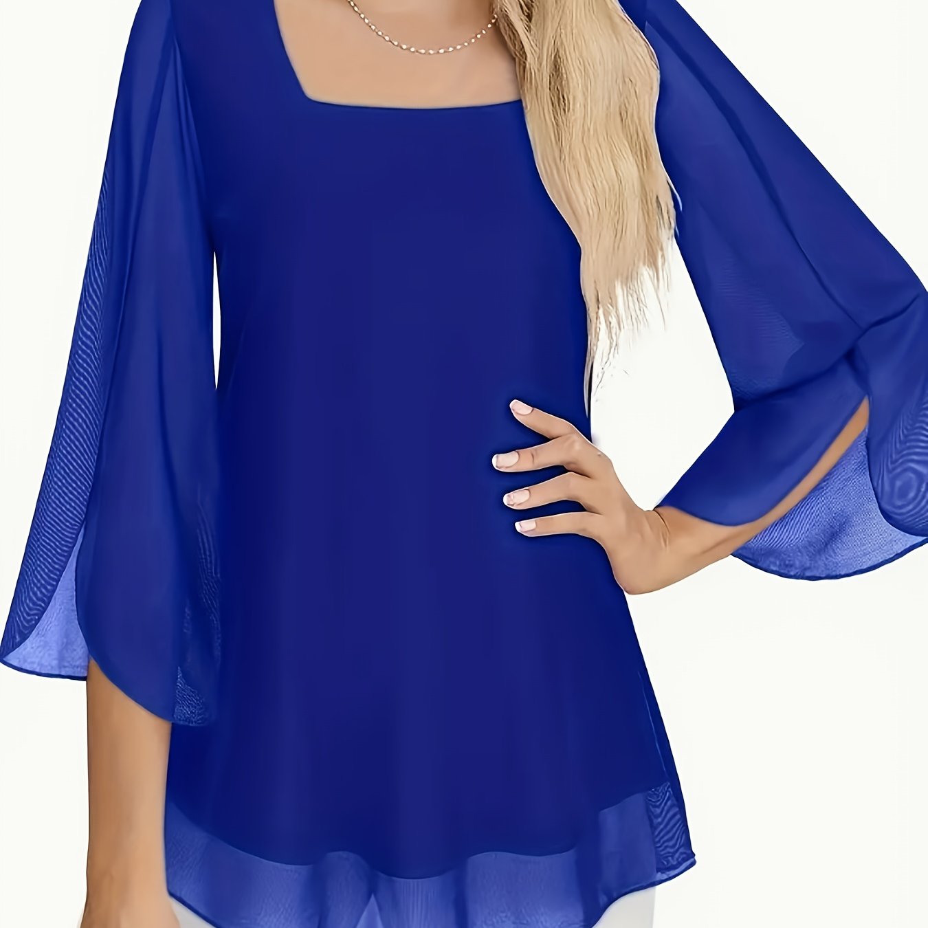 Women's Fashion Double-layer Chiffon Top Q293