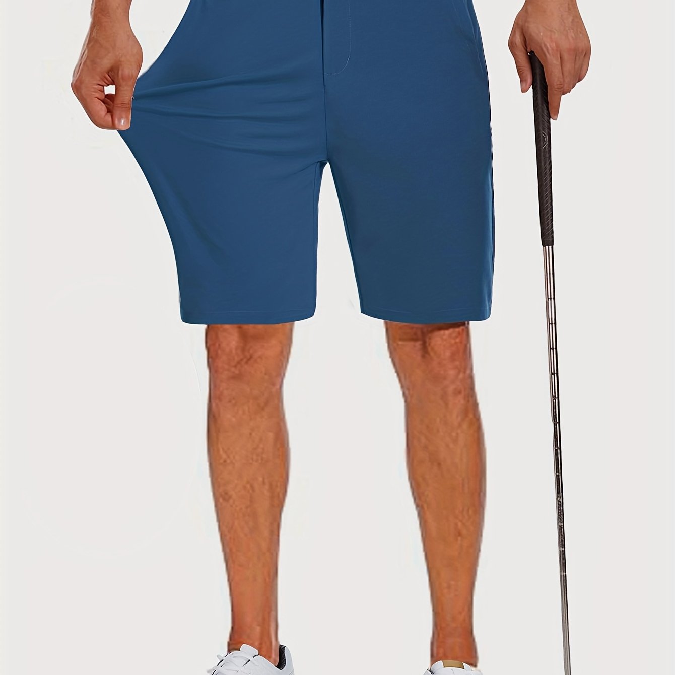 TEMU Men's Golf Shorts Lightweight Stretchy Quick Dry Outdoor Hiking Mountaineering Shorts, 9-inch, Side Hidden Zipper, Quick Fit Hybrid Casual Work