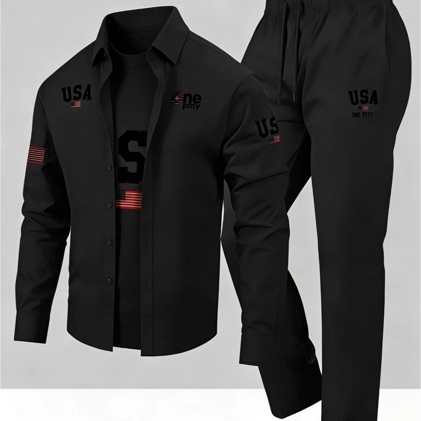 Image of Set Of Two: Of Sporty Long-sleeved Shirts And Pants, Suitable For Men And Women. Ideal For A Of Occasions Such As Golf, Sports And Running. In A Of Colors