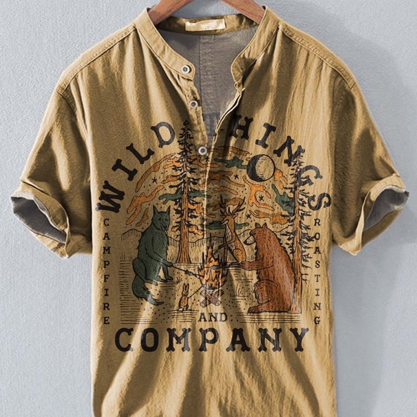 TEMU Men's Shirt With Print And Collar