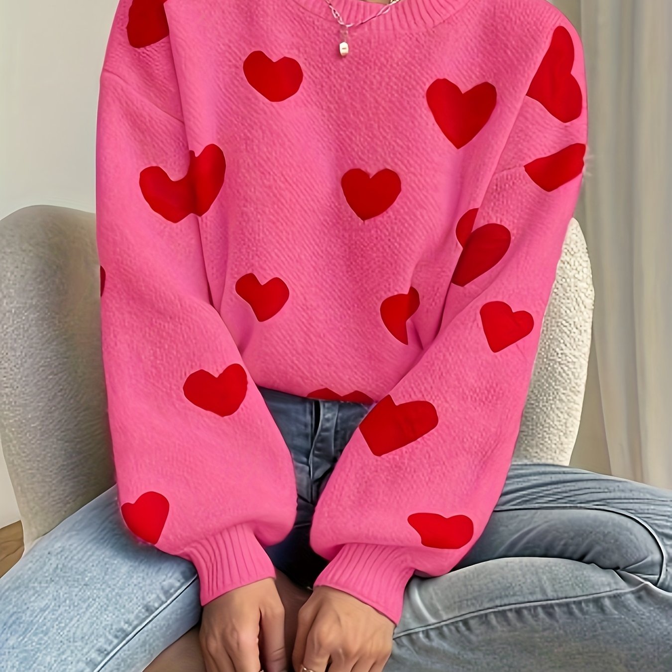 E-shop Neuer Herbst/, lässiger, modischer, locker geschnittener, eleganter, , vielseitiger, stilvoller, Vintage, altersreduzierender Damen-Pullover mit