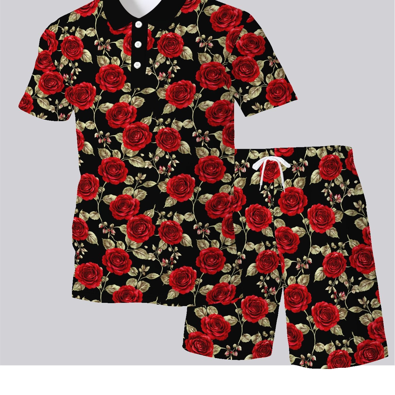 TEMU Men's Summer Short Sleeve Casual 2pcs Set, Patterned Men's Apparel For Young Men, Business, Home, And , Fashionable Shorts And Casual Set