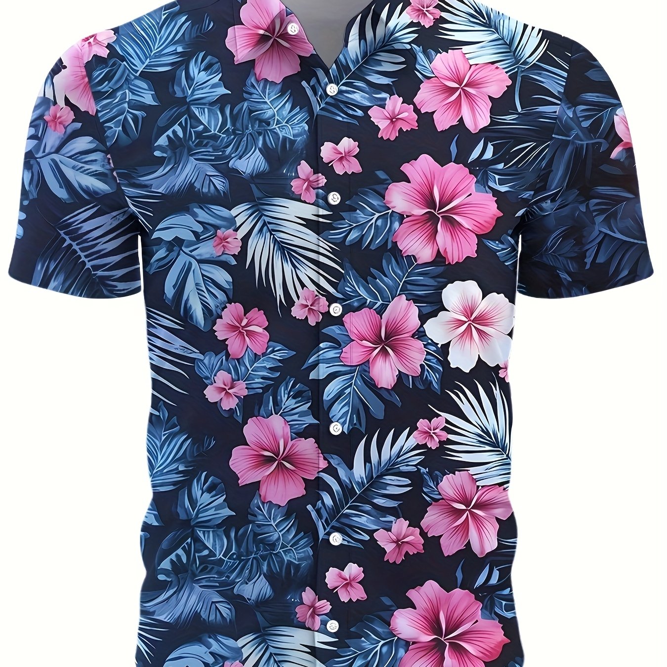 Summer 's Short Sleeve Hawaiian Shirt, Fashion Casual Floral