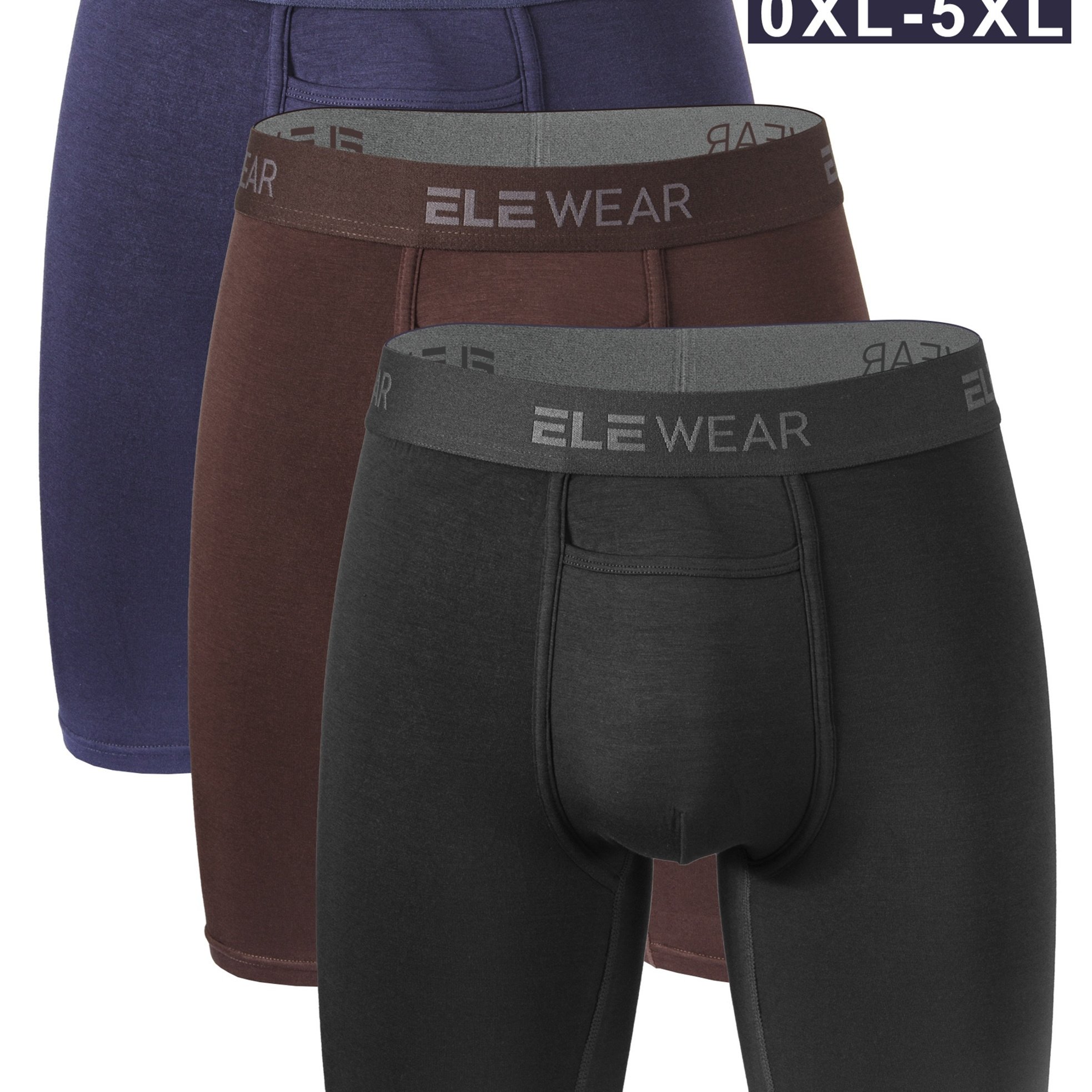 Image of 3pcs Plus Size Modal Extended Men's Underwear, Soft And Comfortable, No Roll-up, Anti-chafing For Sports And Casual Wear, Plus Size