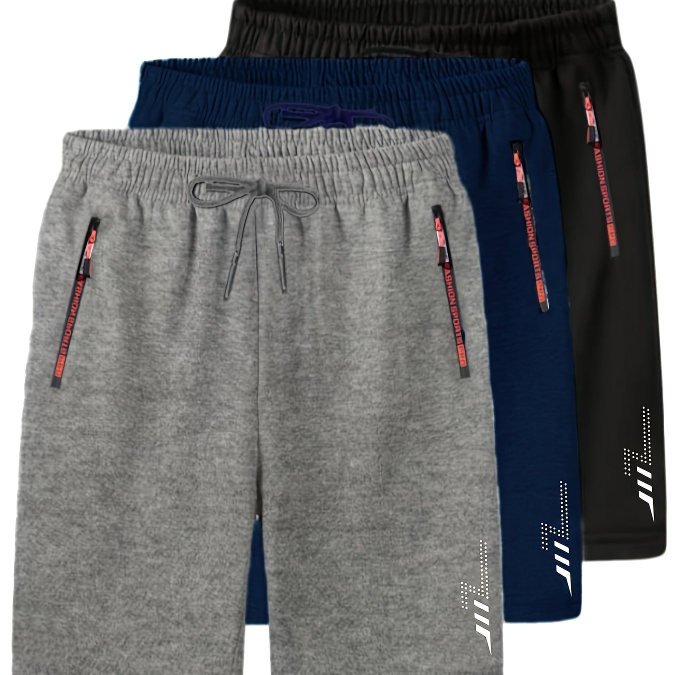 TEMU 3pcs Summer Men's Sports Shorts, Zipper Pocket Casual Pants, Versatile For Home, Running, And Fitness. Perfect For , Basketball, Camping,
