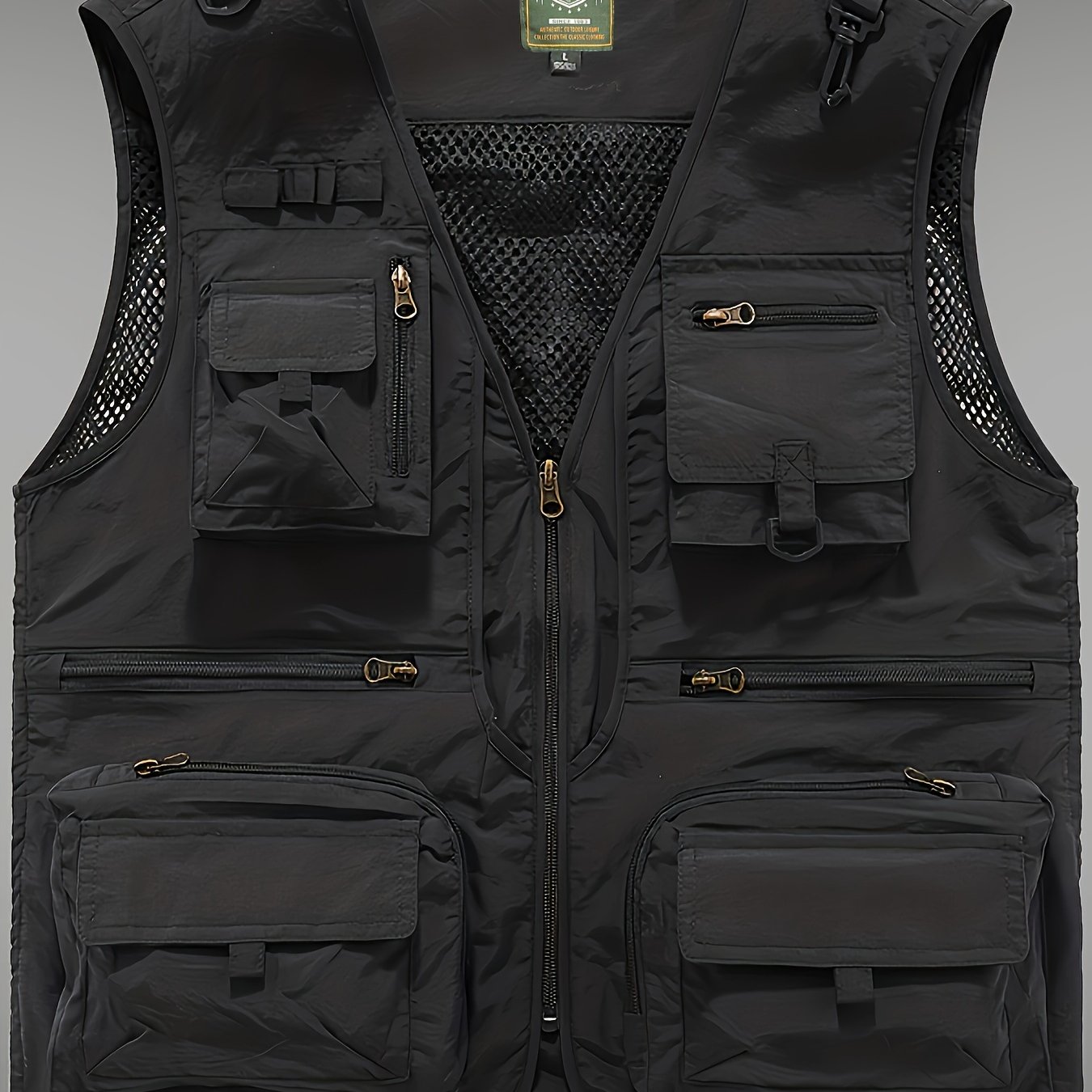 TEMU Multi-pocket Cargo Vest, Men's Casual Outwear Zip Up Vest For Spring Summer Outdoor Fishing Hiking Photography, Hunting