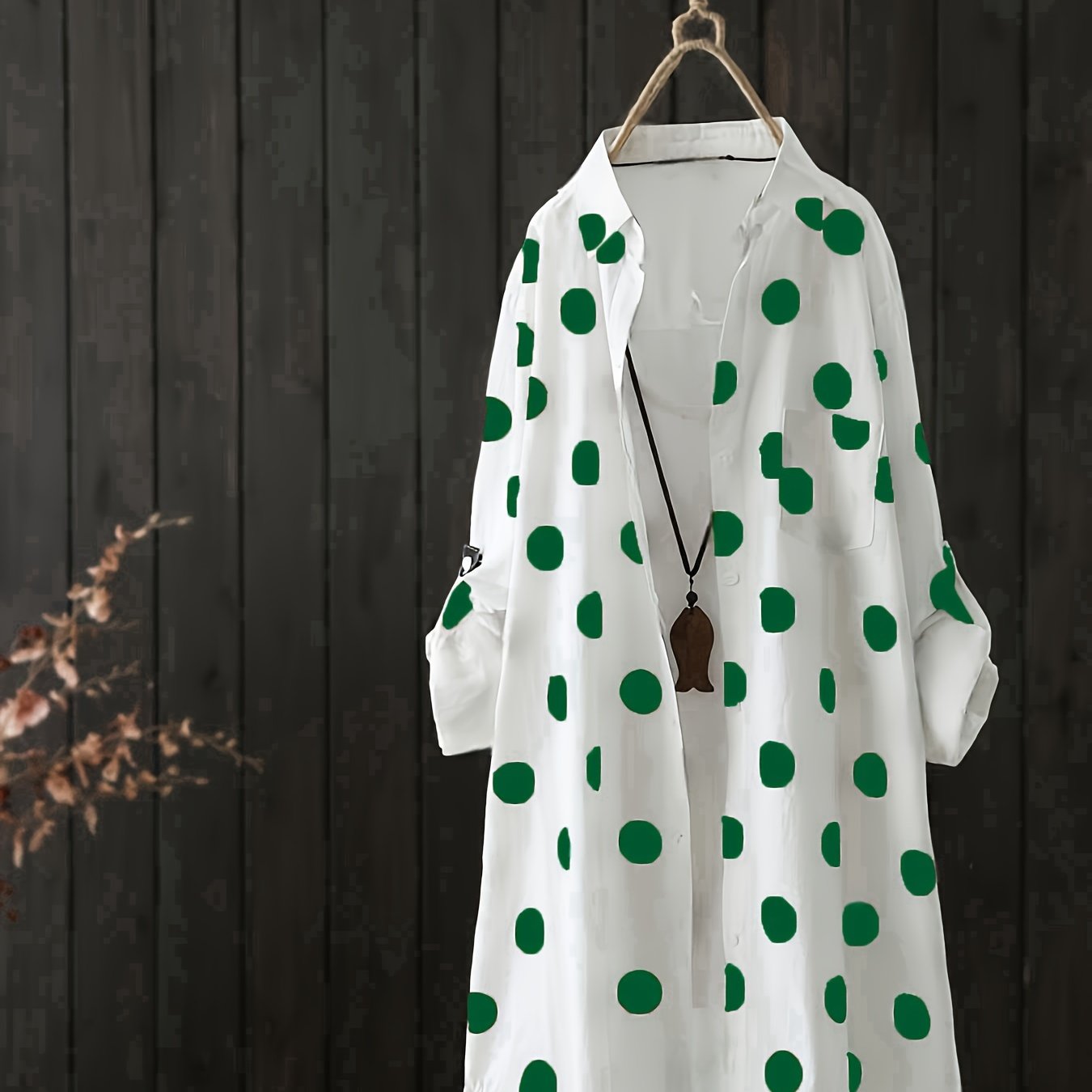 Image of Standard Size Women's Clothing 2024 Spring Summer New Casual Loose Wide Stripe Collar Clothing Long Shirt Style Coat