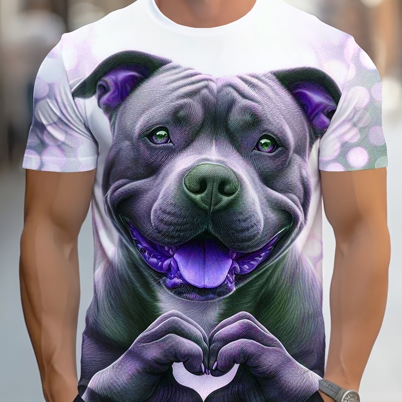 TEMU Fashionable Plus-size Pen Men's T-shirt, Plus Size
