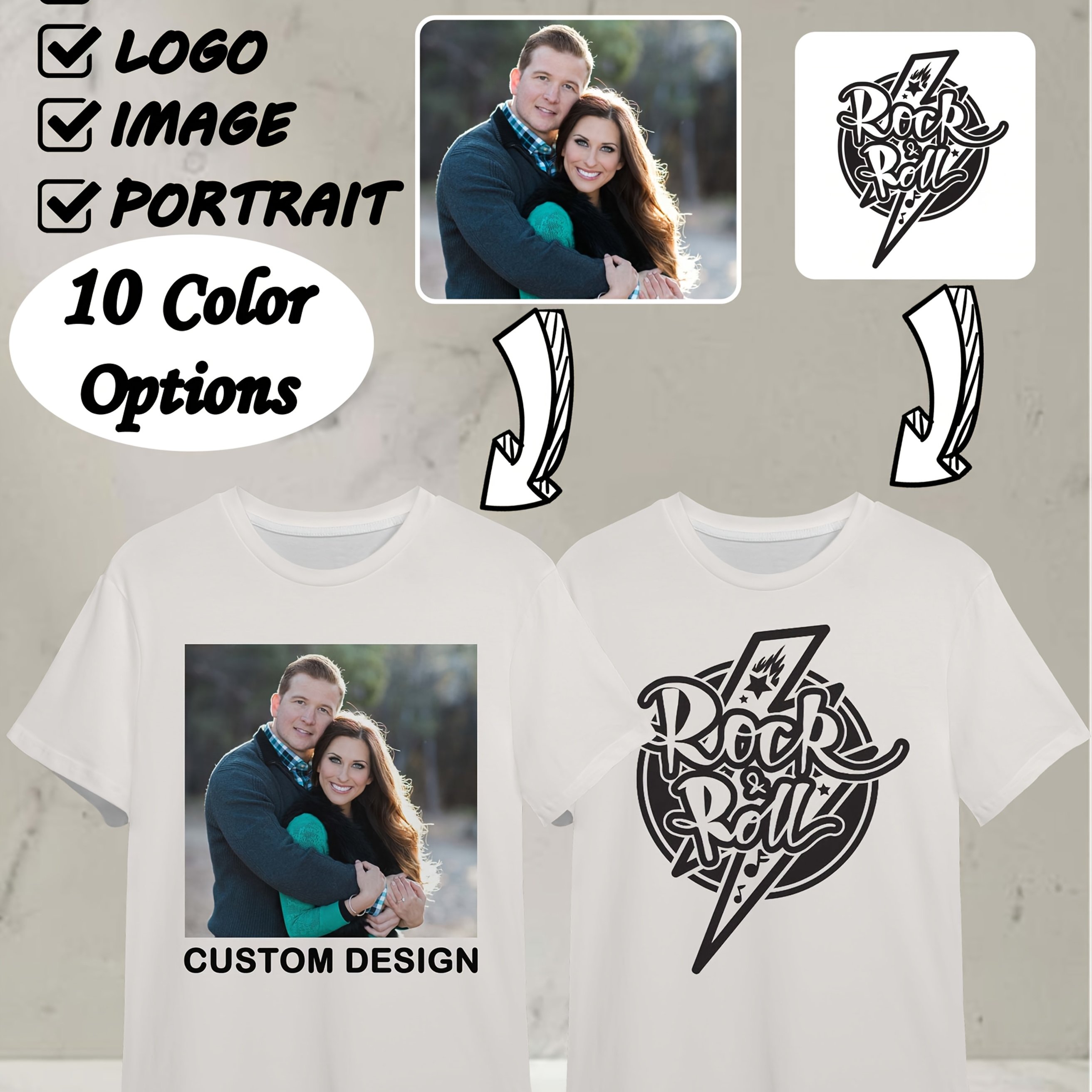 TEMU Customized Large Size Round Neck Short-sleeved Men's T-shirt, Supports Picture Printing And Logo , Fashionable And , Suitable For Various Body