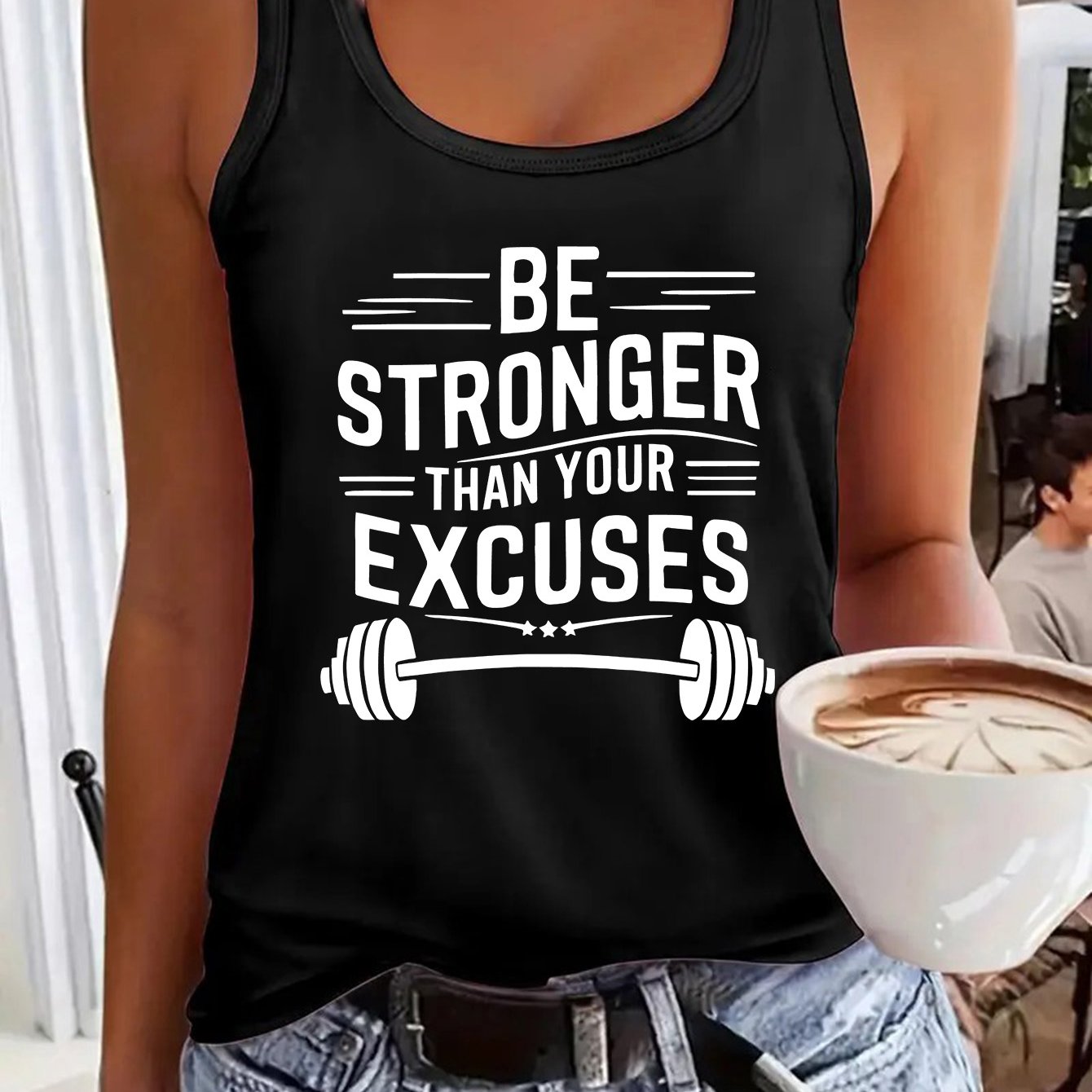 TEMU Than Your Printed Sleeveless Tank Inspirational I-shaped Top, Machine Washable, Wear, Suitable For Outing And Home Sports Fitness Commuting