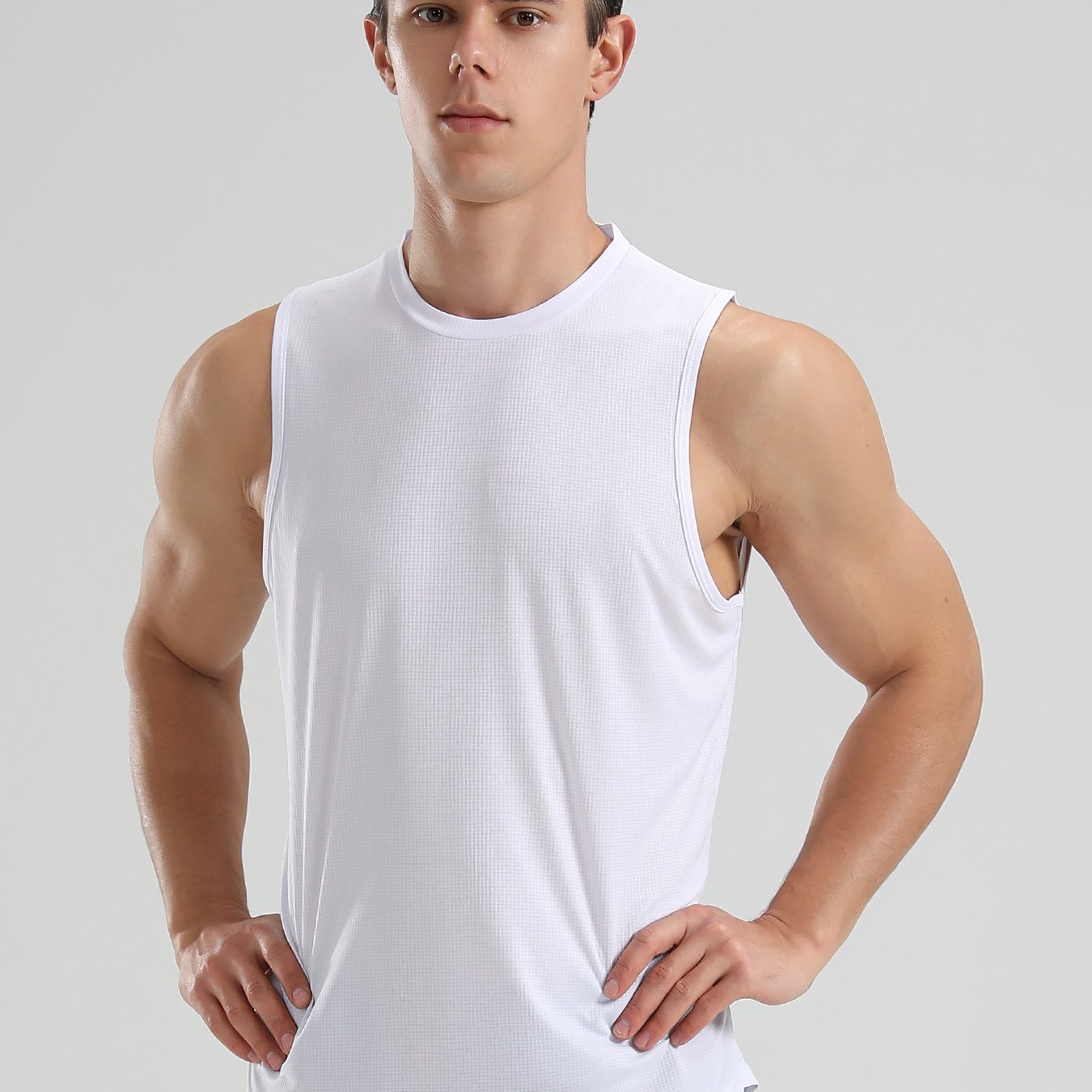 TEMU Men' Tank Top, Active Crew Neck Slim-fit Sleeveless Top, Men's Clothing For Summer Outdoor