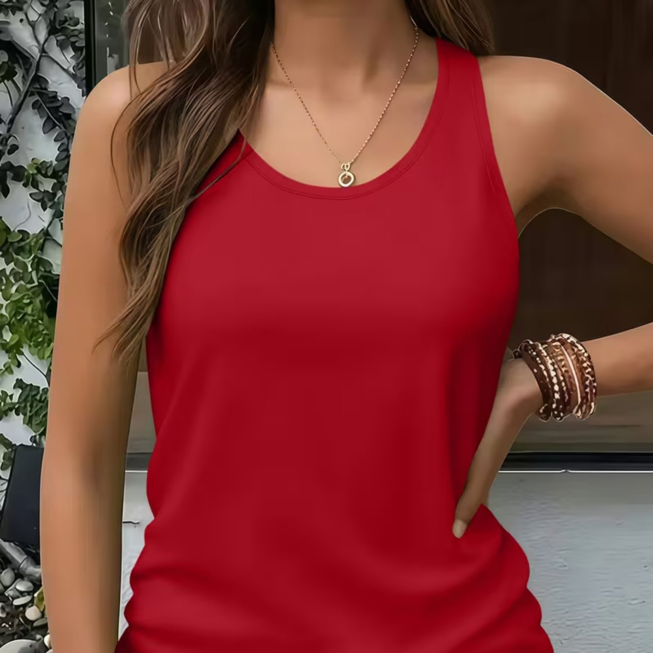 TEMU Canotta da Donna - Morbida Canotta Senza Maniche con Schiena a Ragno, Stile Basic Adatta per Streetwear, Abbigliamento da Spiaggia |