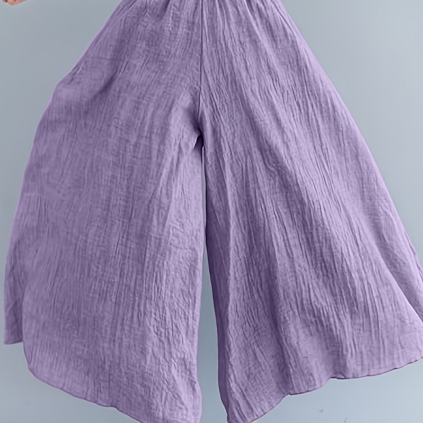 E-shop Sommer Neu Sanfter Stil Weißheitsverstärkende Hosen für Damen, Casual Elastischer Bund Urlaubsstil Weitbeinige Hosen