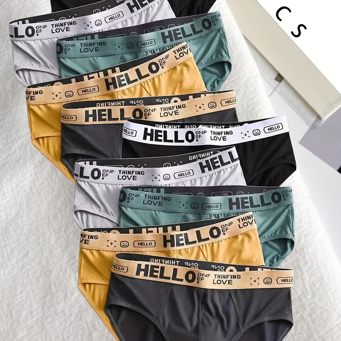 E-shop 10 Stück Herren-Mode-Slips mit „HELLO“-Aufdruck, coole Dreiecksschlüpfer, Bikini, Herren-Unterwäsche-Set, bequem atmungsaktiv, Dreiecksschnitt –