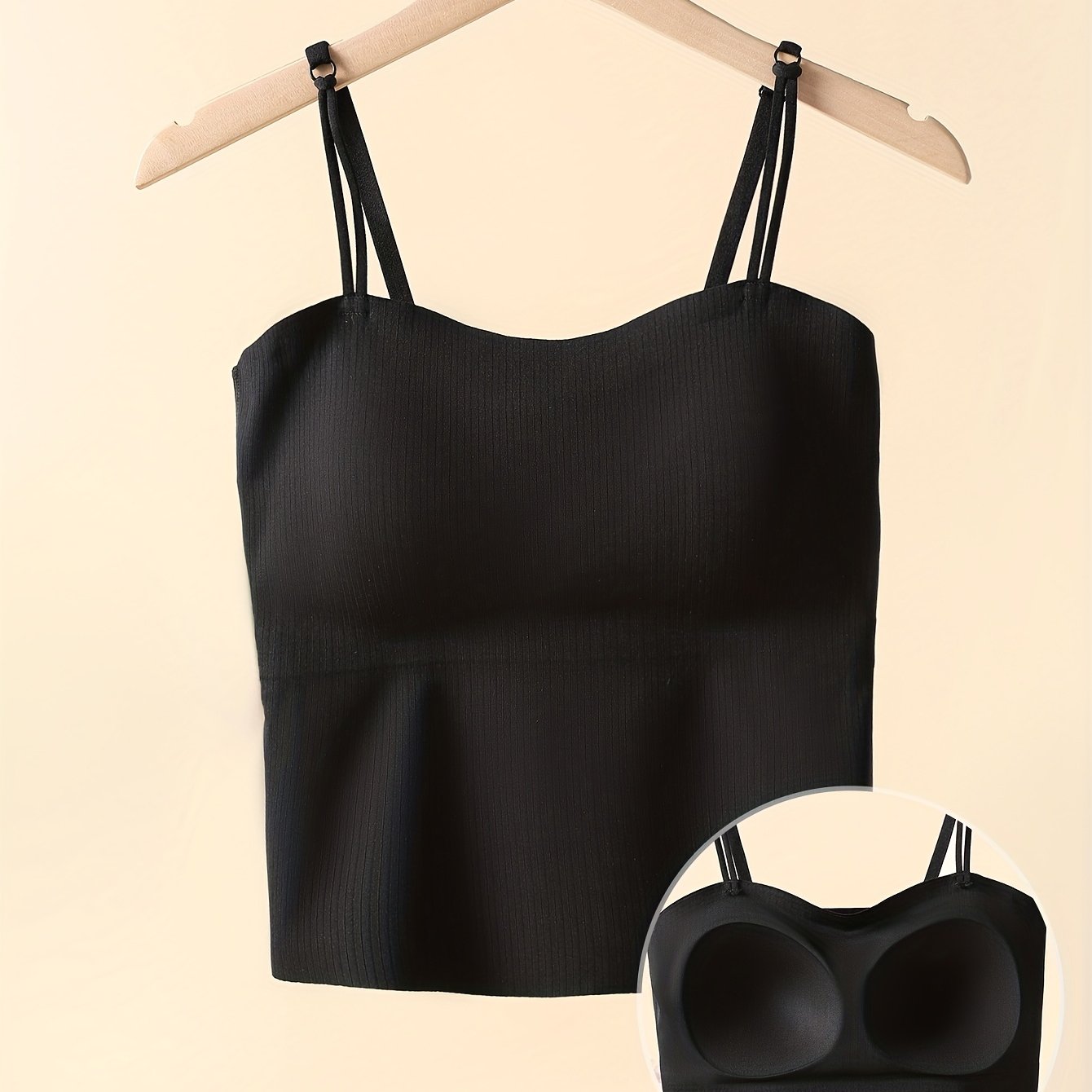 E-shop Damen-Trägertop für Frühling/Sommer mit Büsteleisten – Verstellbare Träger mit festen – Nahtloses, bequemes nahtloses Unterzieh-Basis-Layer-Top