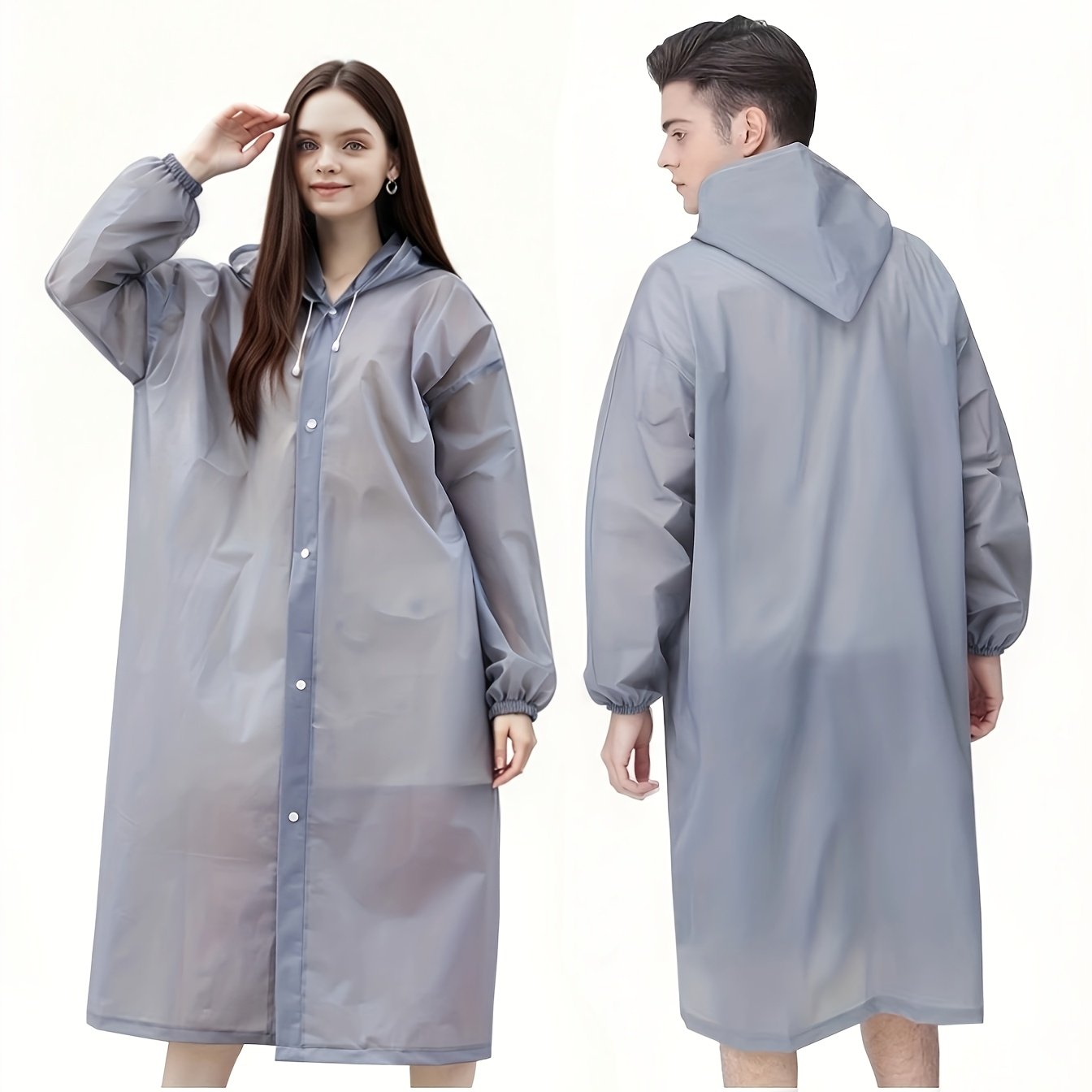 TEMU 1pc Impermeabile con Cappuccio Antivento e , Cappello con Cerniera Regolabile, Giacca Antivento, per Viaggi, Pendolarismo - Impermeabile da
