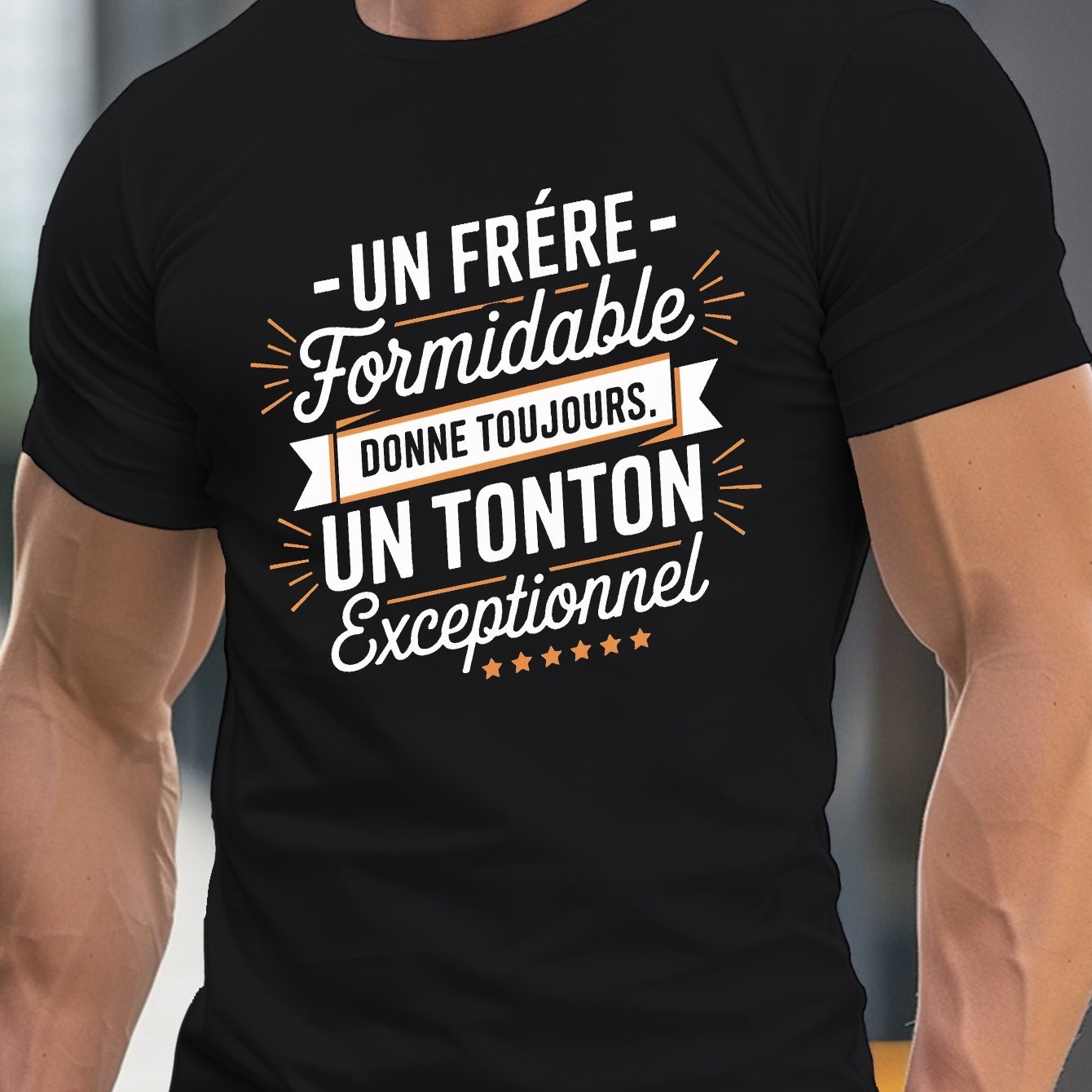 TEMU T-shirt à manches courtes et col rond pour homme, motif unique d' avec française impressionnante, haut décontracté et léger pour l'été