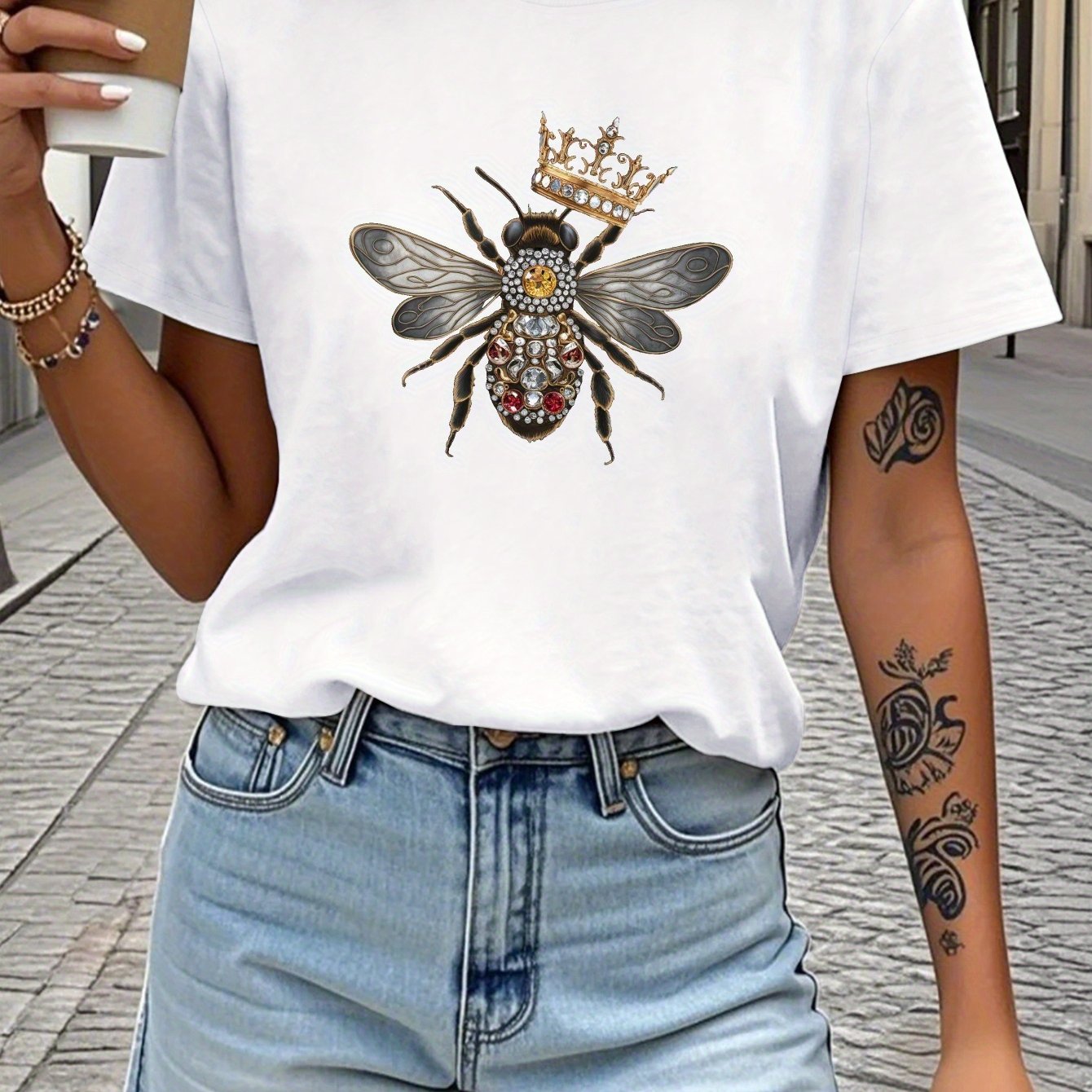 TEMU Teediy Bee With Gemstones 's T-shirt Fit