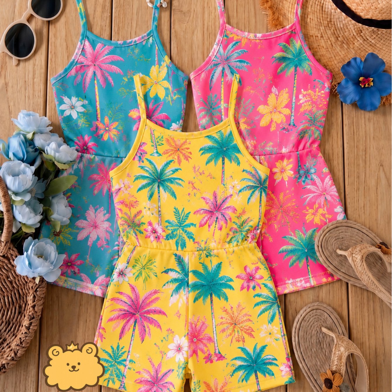 Image of Girls' 3pcs Sleeveless Jumpsuit Set - Includes Sleeveless Jumpsuit And Size S Top, Lightweight Sportswear Suitable For Outdoor Activities And Summer, Washable Matching Outfit, Outdoor Wear