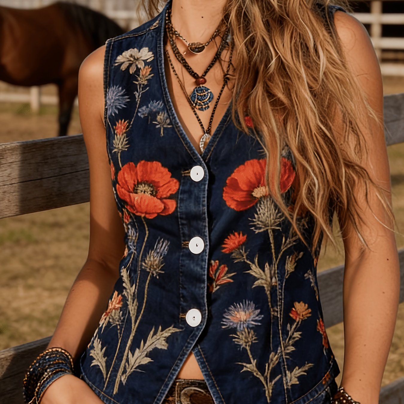 Women's Slim-fit Spring And Summer Vest With And Button Details, Western , Perfect For Travel And Social Occasions