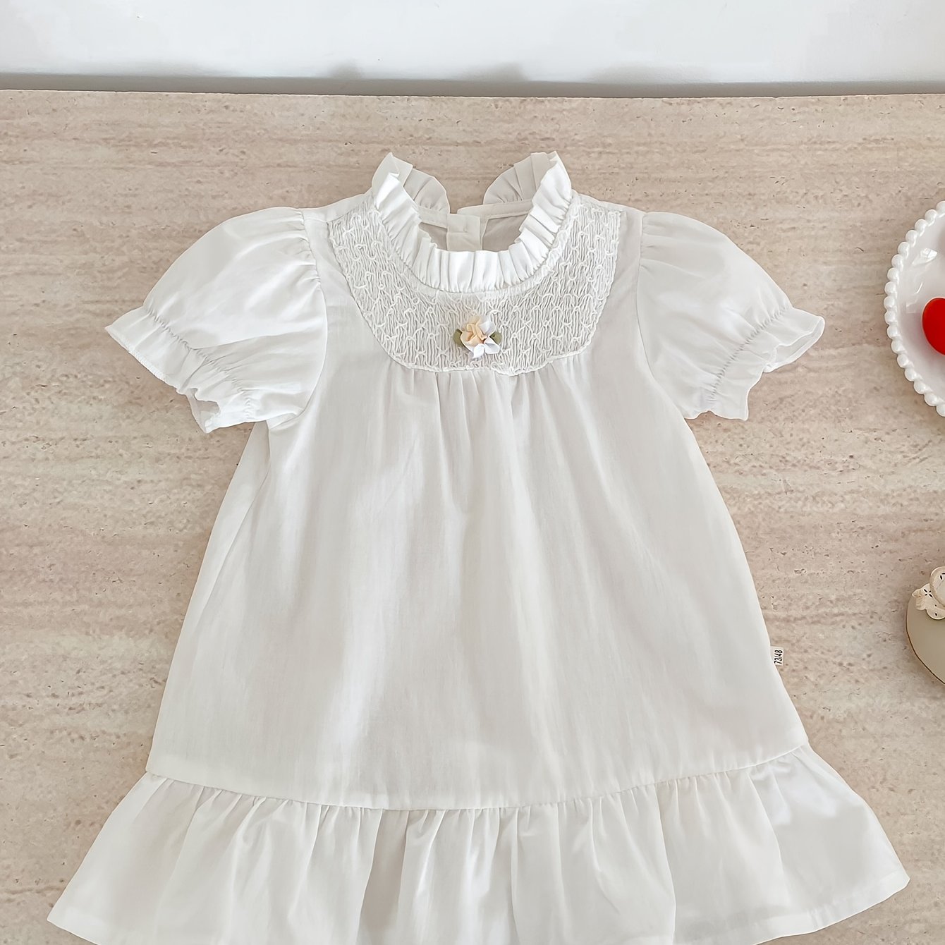 Image of Girls' Dress Summer New Baby And Children's Clothing 0-6 Years Old Princess Dress Casual Versatile Black Fungus Collar Short Sleeved Dress Laundry Dress
