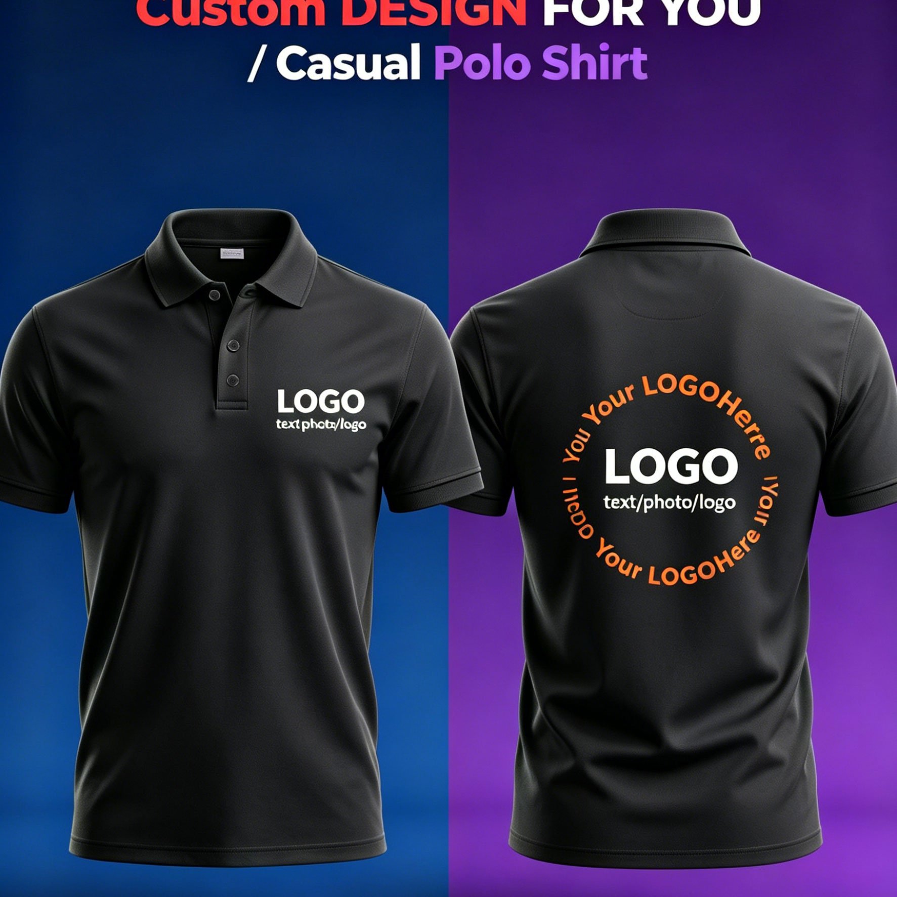 TEMU Men's Custom Collar T-shirt - Moisture-wicking Personalized Print Collar Fitness Shirt, Suitable For Sports And Casual Wear, Durable Athletic
