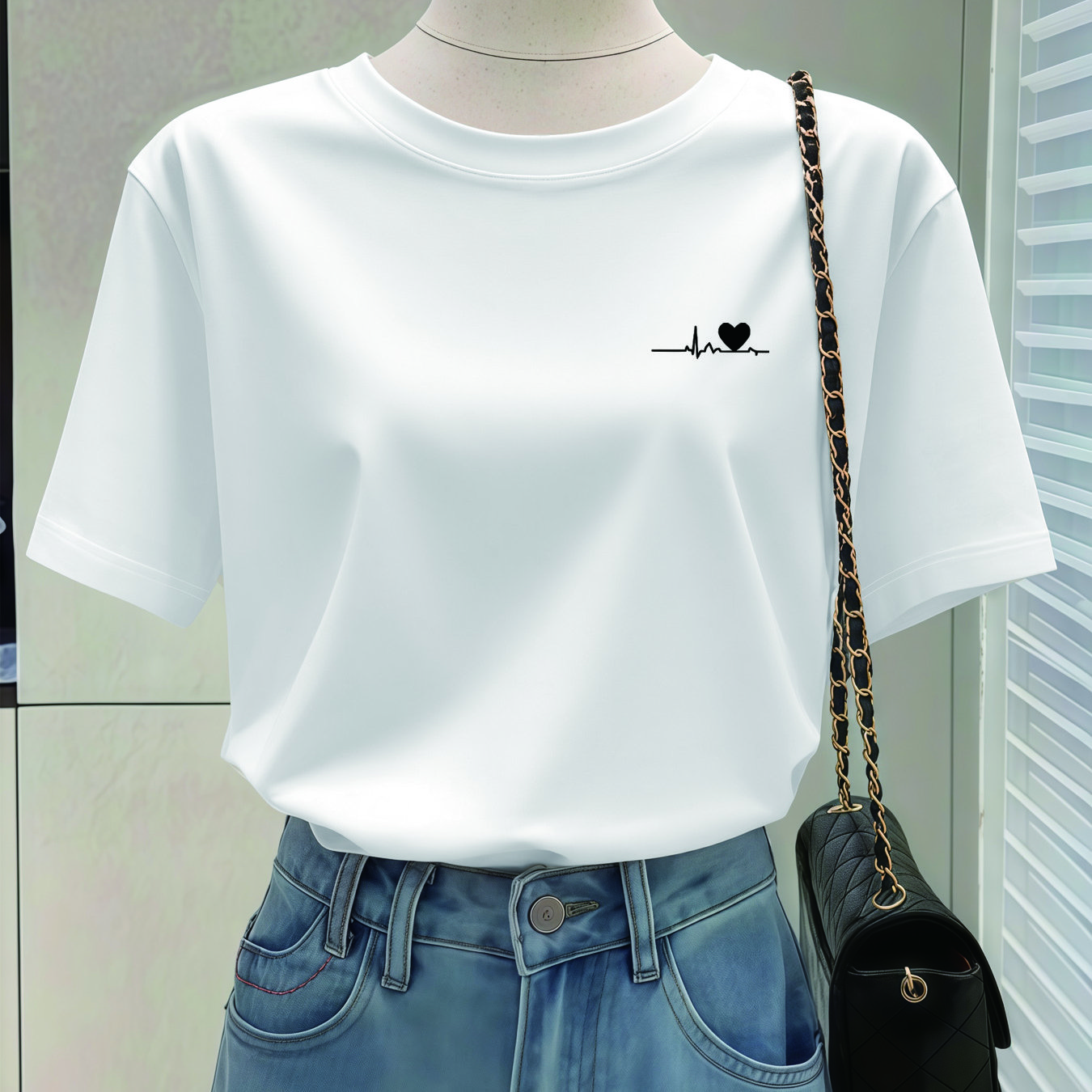 TEMU Women's Printed Pattern Top, Simple And Stylish Loose-fit Round Neck Versatile Casual Spring/summer Short-sleeve T-shirt