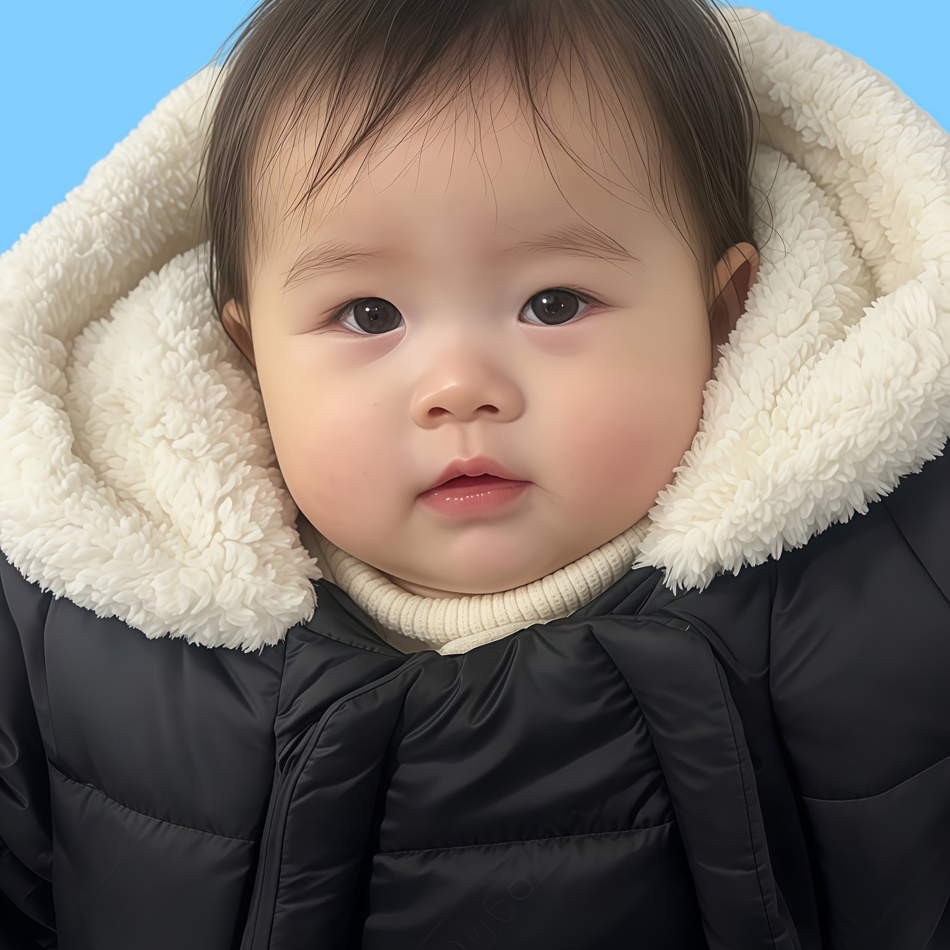 Image of New Boys And Girls Fleece-lined Thickened Double Zipper Jumpsuit Hooded With Large Pockets Infant Crawling Suit With Hand And Foot Covers And For Dual Use, For Outdoor