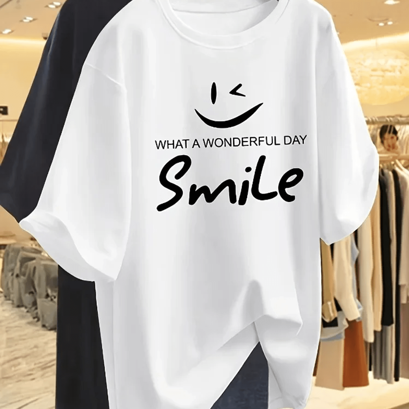 Image of Plus Size Fashionable Casual Round-neck T-shirt With Face Print Short-sleeved T-shirt.summer Streetwear Personality Big And Tall, Plus Size