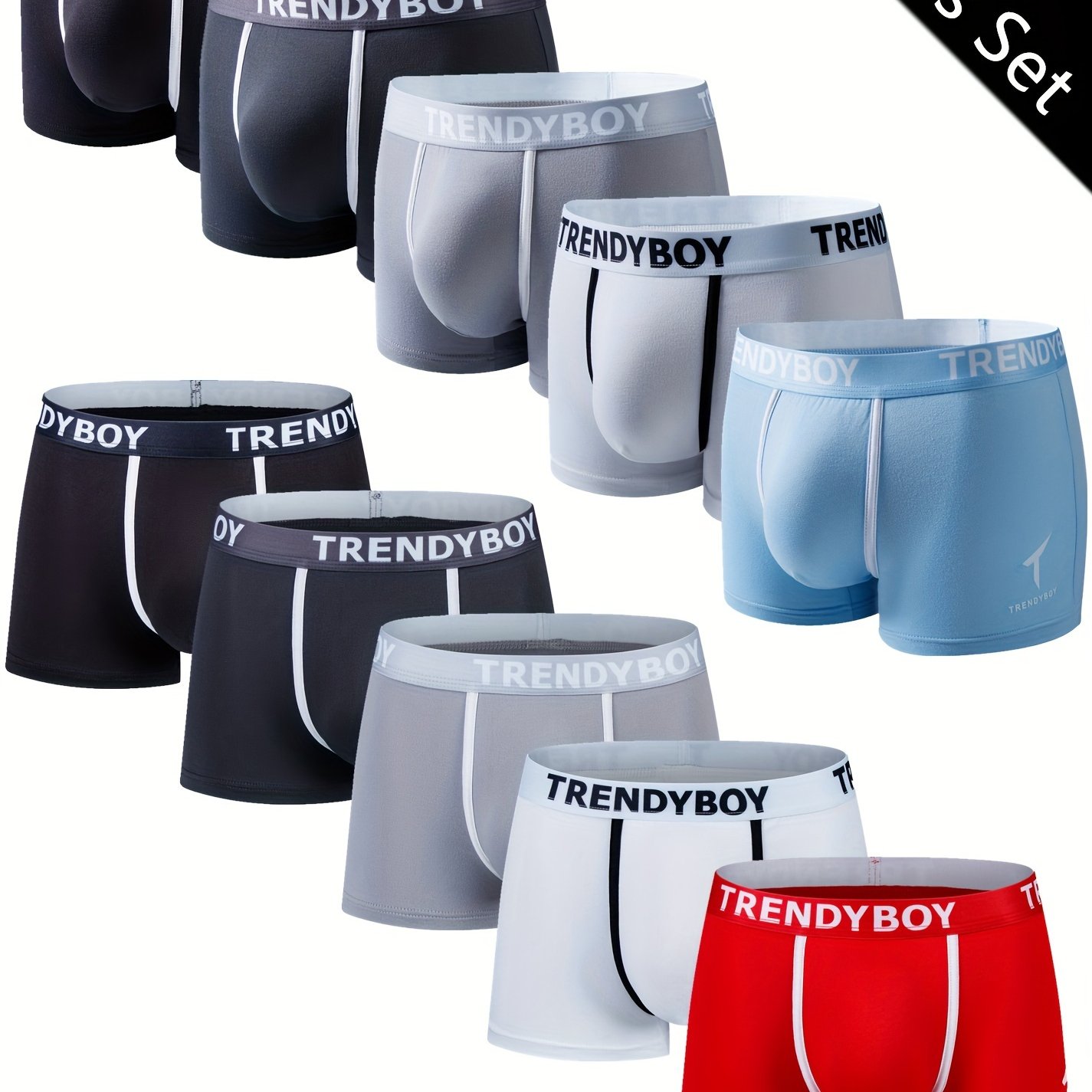 10-pc Men' Comfortable Breathable Underwear Breathable Boxer Briefs Youth Boxer Shorts
