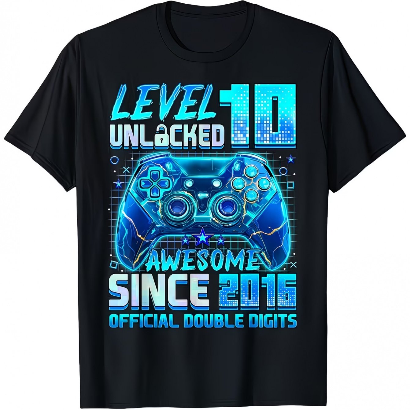 TEMU [10th Tee] Unlocked Awesome 10th Tshirt Casual Round Neck Tee For Boys And Girls Durable Summer Wear Spring Outfit Best Gift