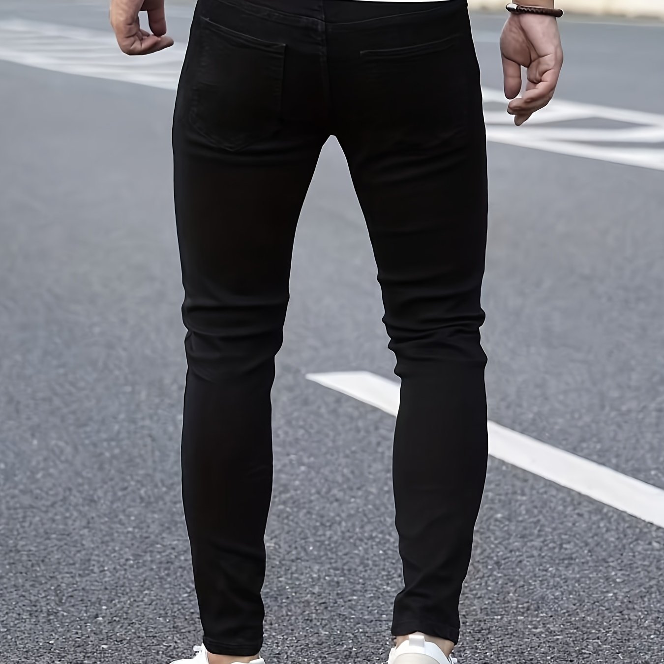 Men' Color Stretch Slim Fit Jeans, Trendy And Versatile