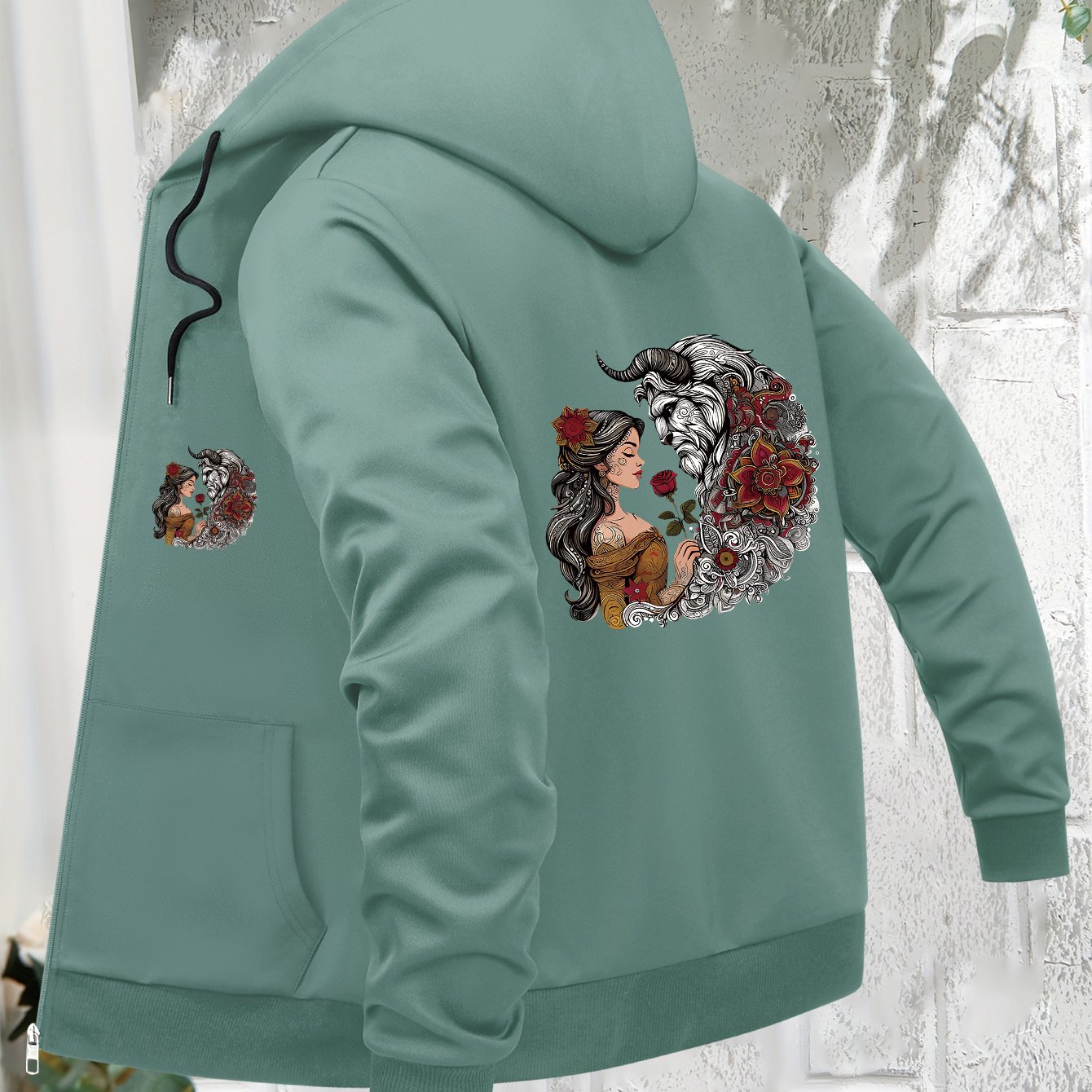 TEMU Plus Size, Women's Plus Size Hooded Sweatshirt Jacket, Long Sleeve Autumn Winter Casual Pullover Hoodie With Pockets And Drawstring, Zip-up